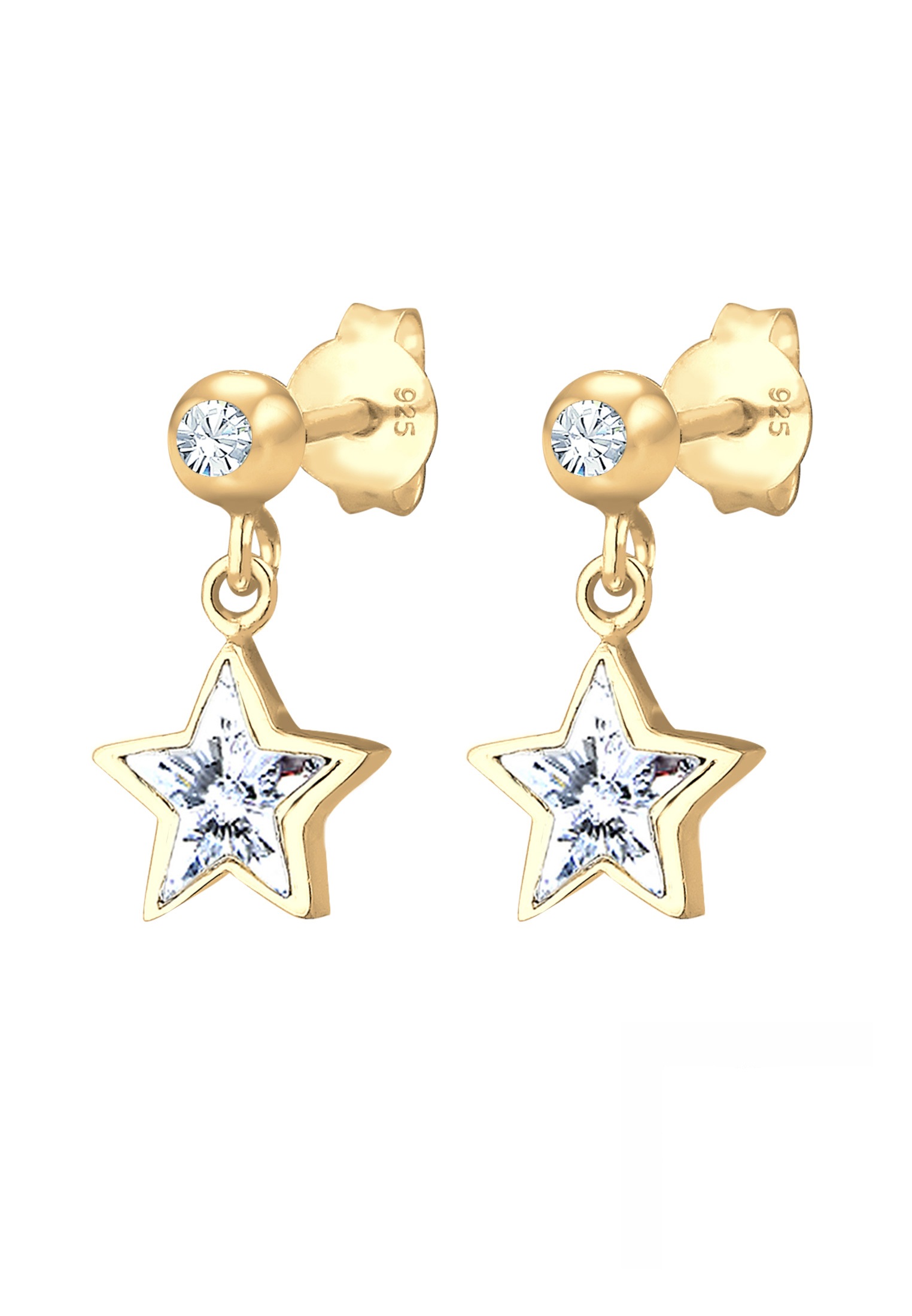 Elli Paar Ohrstecker »Kinder Stern 925 Silber vergoldet, mit Kristallen von Swarovski®«