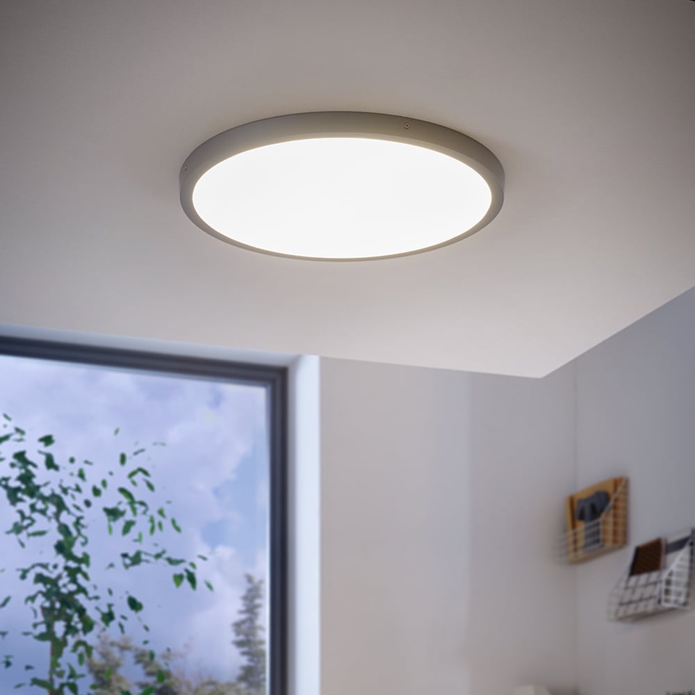 EGLO Aufbauleuchte »FUEVA 1«, 1 flammig, Leuchtmittel LED-Board | LED fest integriert, schlankes Design, nur 3 cm hoch, Durchm. 50 cm