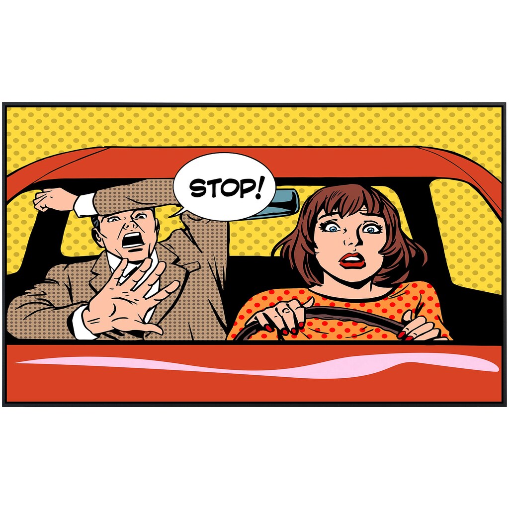 Papermoon Infrarotheizung »Comic Menschen im Auto«