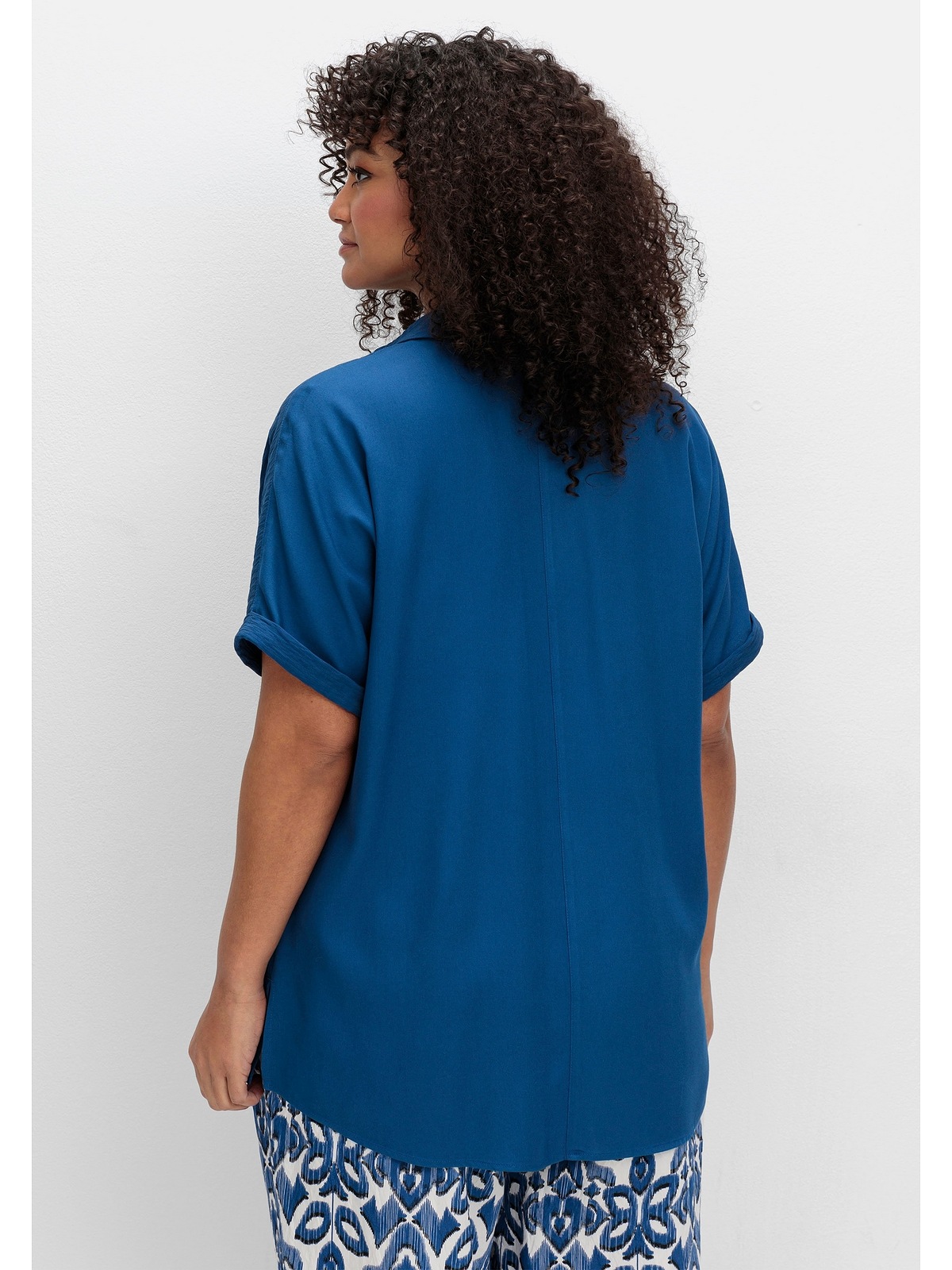 Sheego Hemdbluse "Große Größen", im Materialmix günstig online kaufen