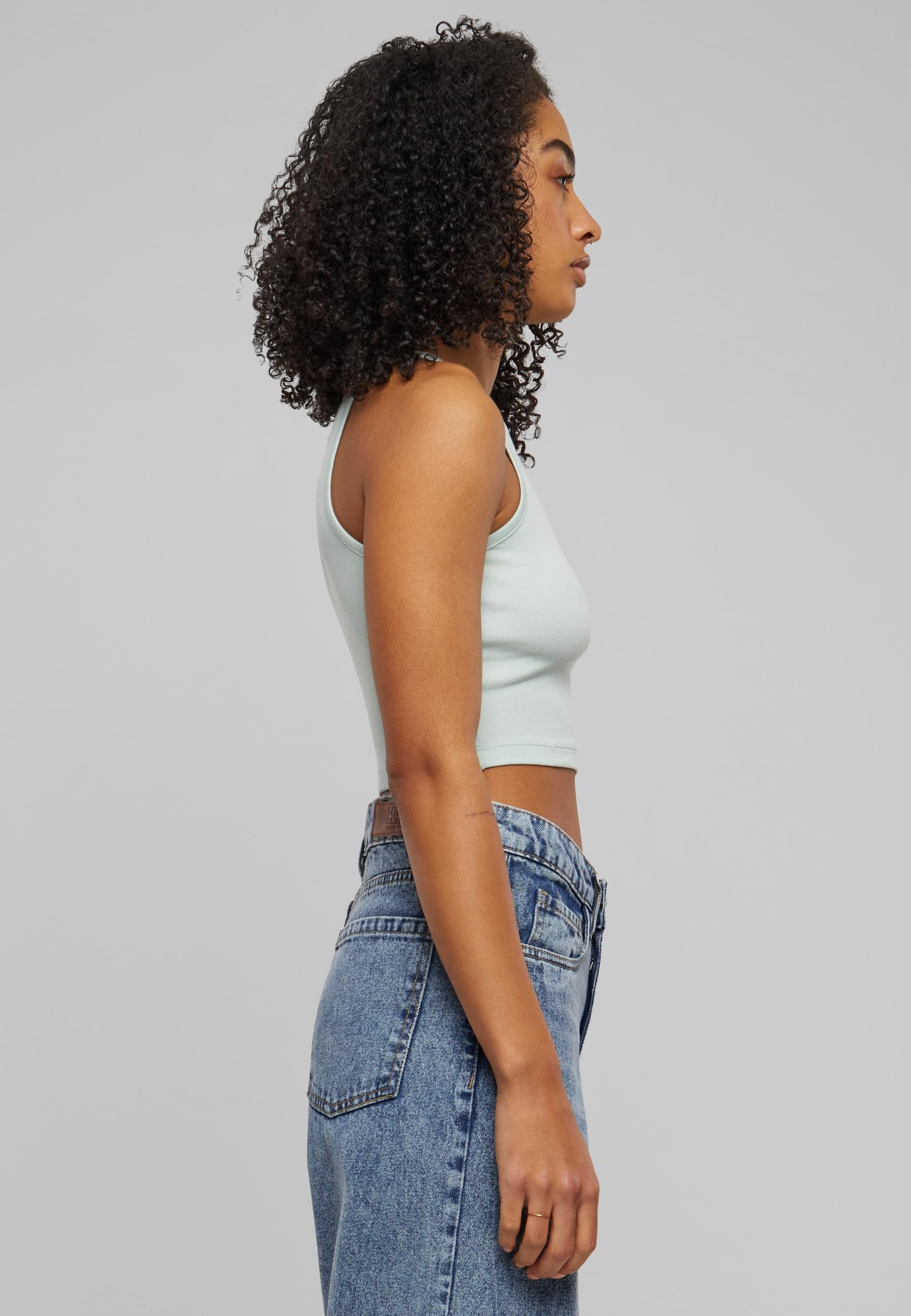 URBAN CLASSICS Muskelshirt »Urban Classics Damen Ladies Organic Cropped Rib Top«, (1 tlg.)