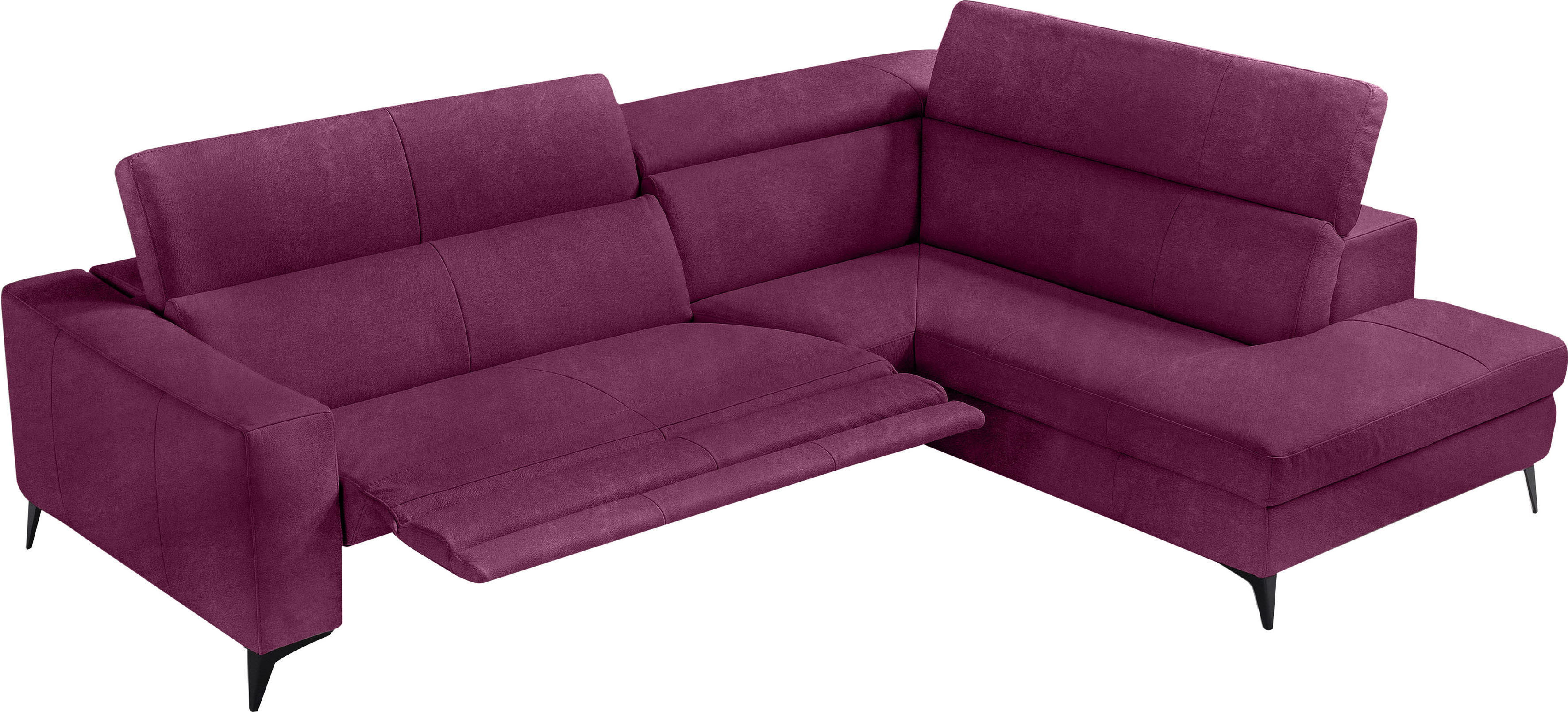 Egoitaliano Ecksofa "Edith, Designsofa mit hohem Sitzkomfort, Breite 269cm, L-Form" inkl. elektrischer Relaxfunktion und manuell verstellbaren Kopfteilen