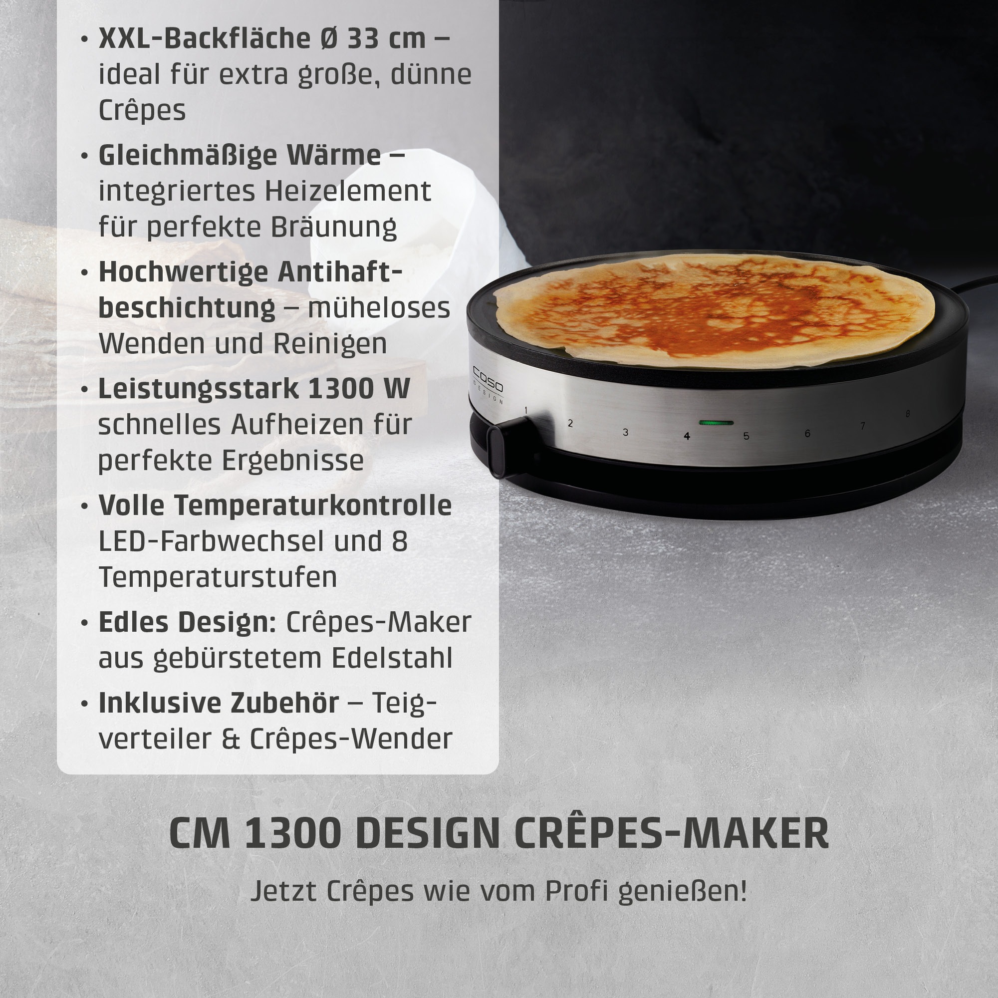 Caso Crêpesmaker »CM1300« 1300 W Ø 33 cm