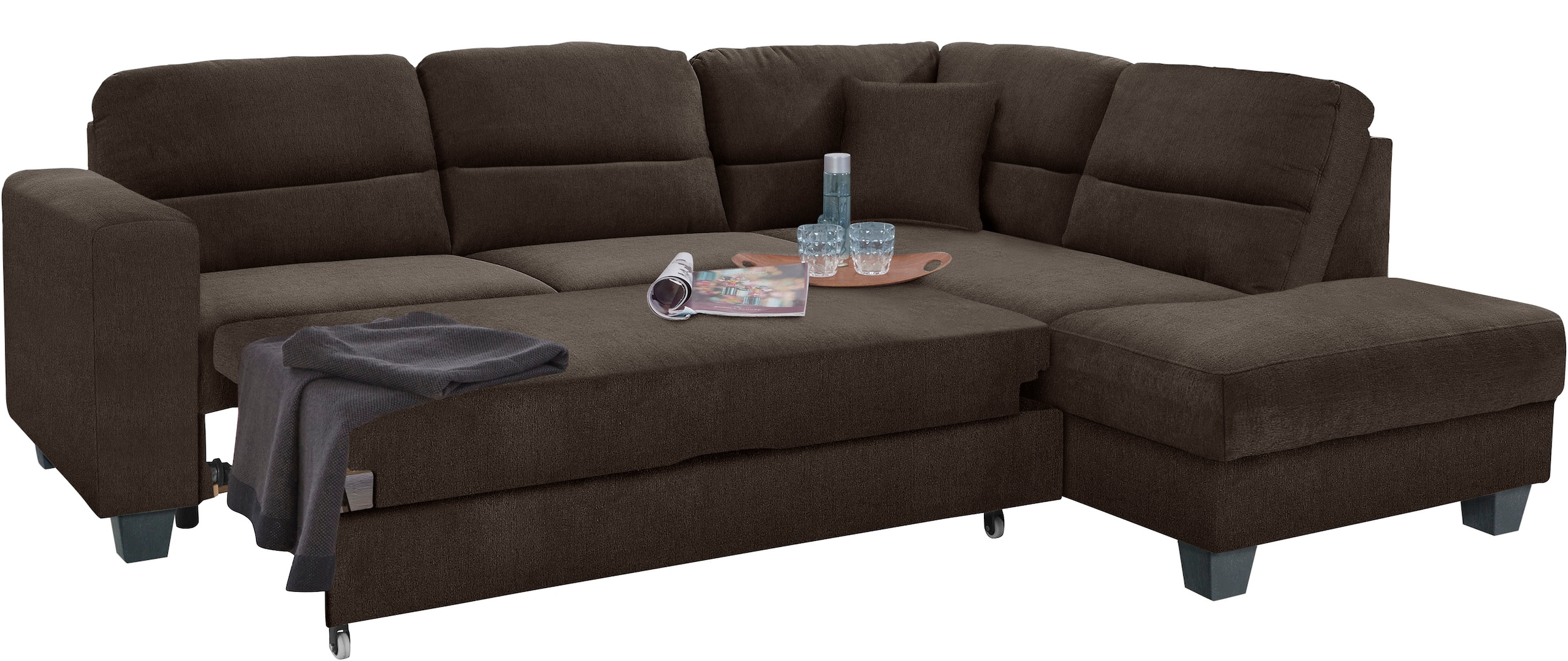 TRENDMANUFAKTUR Ecksofa »Chamber, L-Form«, inklusive einer Kopfstütze, wahlweise mit Schlaffunktion
