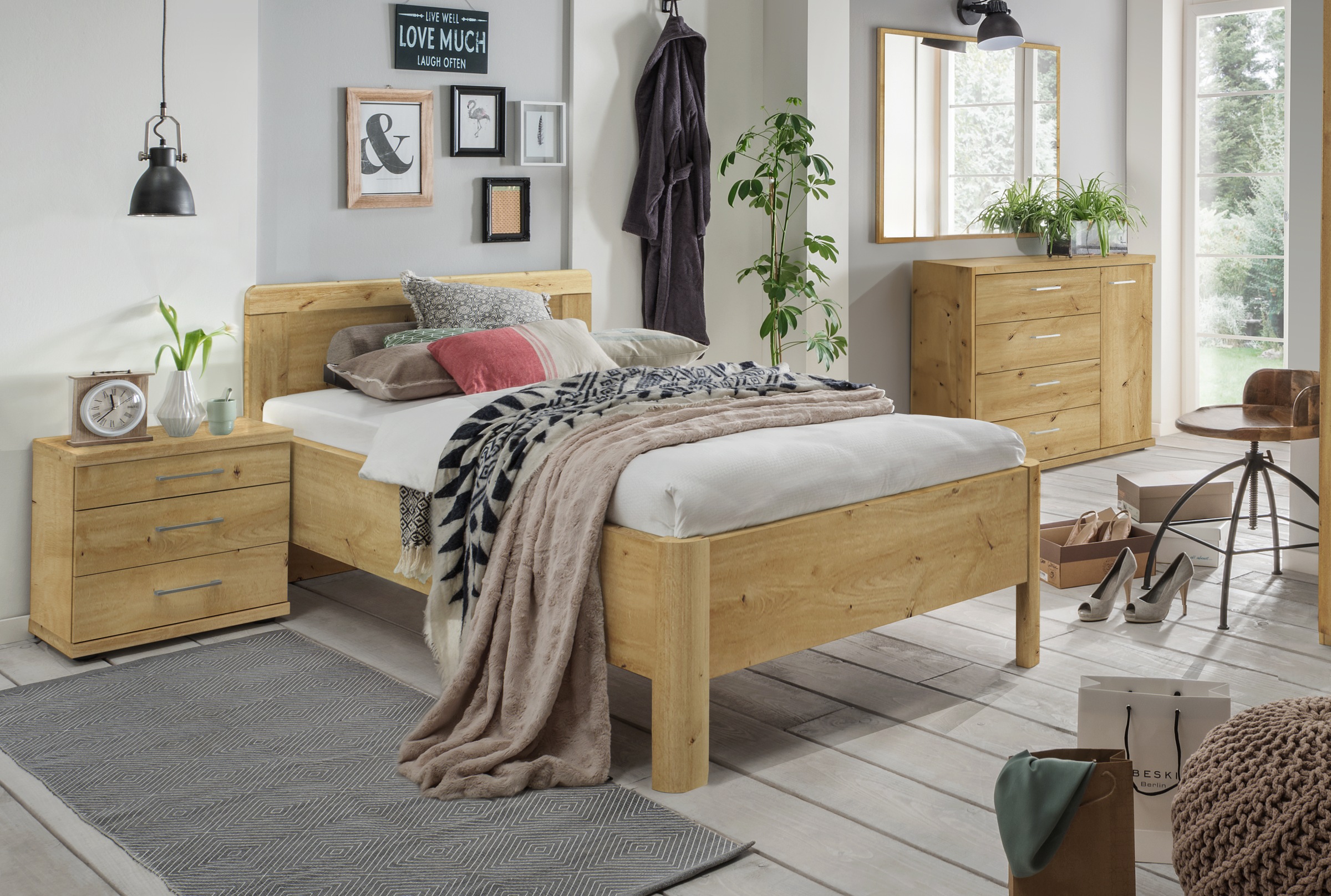 WIEMANN Holzbett "Bern, Bettgestell, Bettrahmen, für Schlafzimmer", (4-fach günstig online kaufen