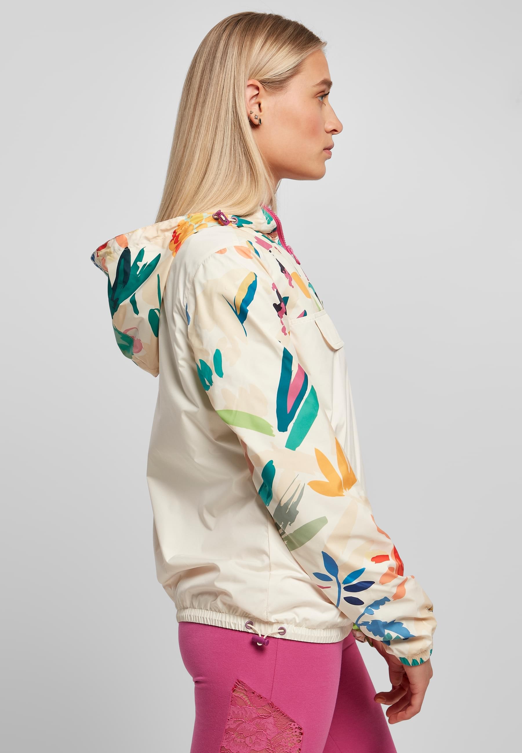 URBAN CLASSICS Allwetterjacke »Urban Classics Damen Ladies Mixed Pull Over Jacket«, (1 St.), mit Kapuze