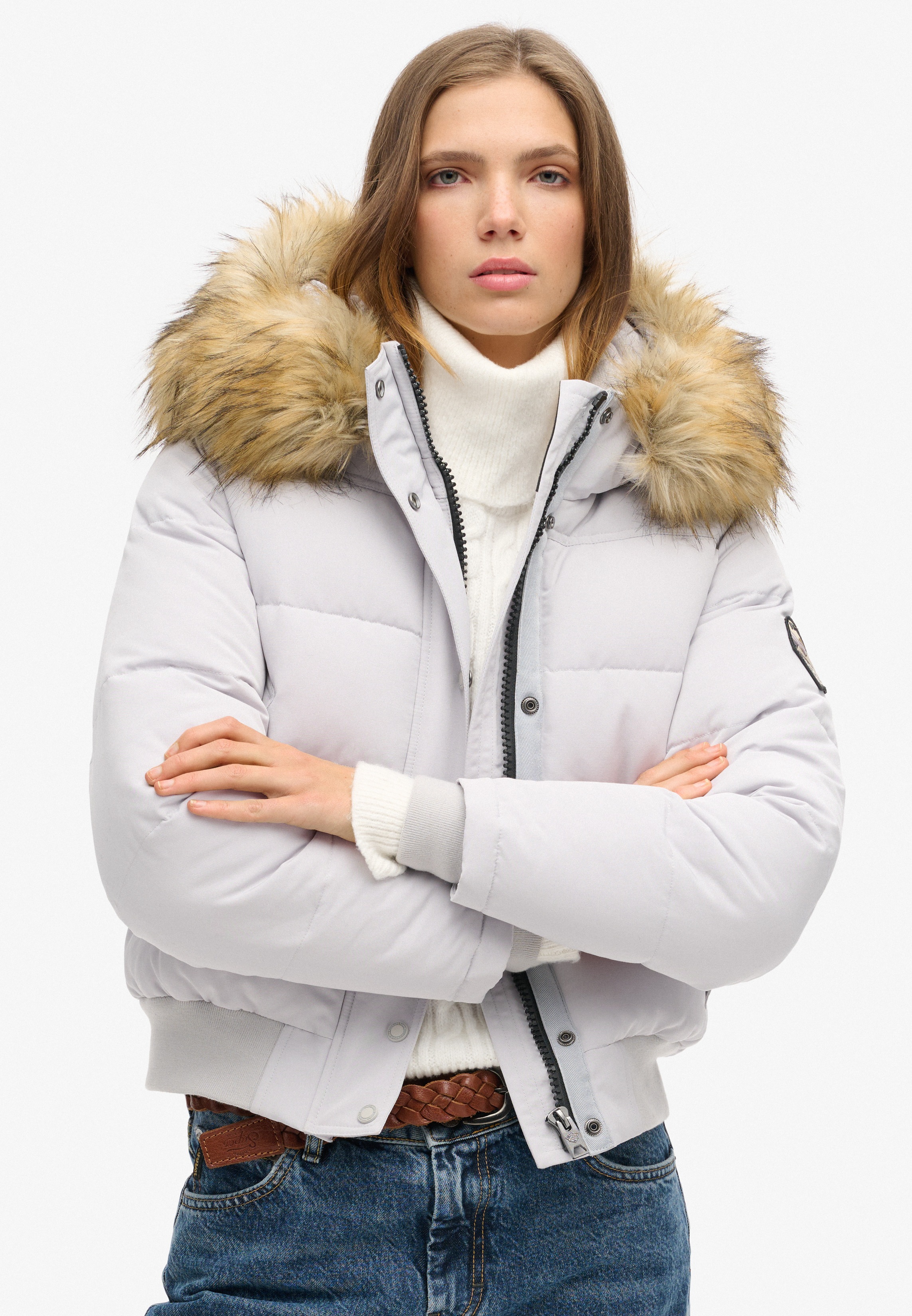 Thumbnail - Superdry Steppjacke "EVEREST HOODED BOMBER JKT" mit Kapuze Kunstfaser, slim fit