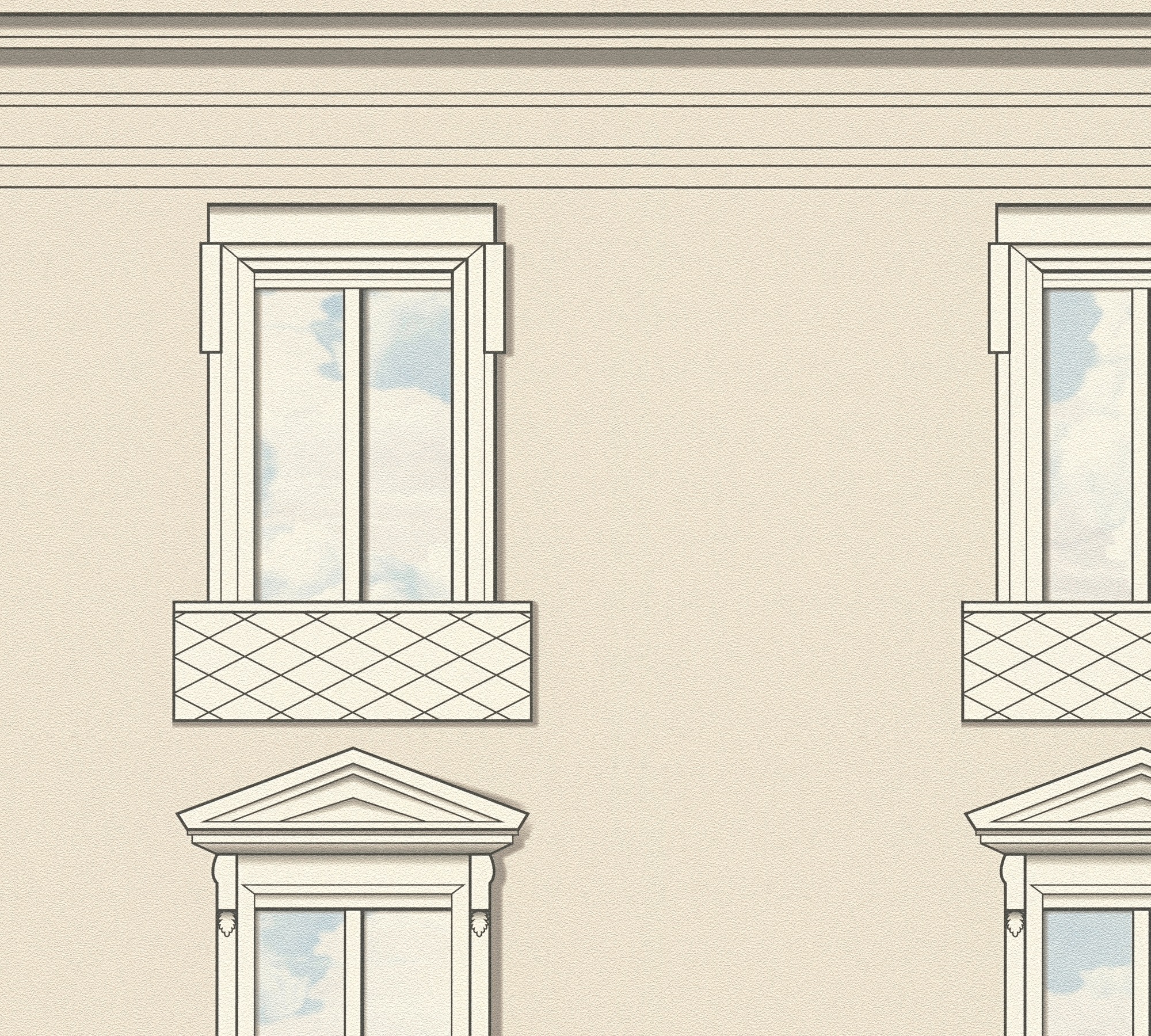 Versace Vliestapete »Versace 6 Palazzo No 12 –« 3D-Optik | Barock | Motiv geprägt Architekturmotiv mit Fensterdesign & dezent strukturierter Oberfläche