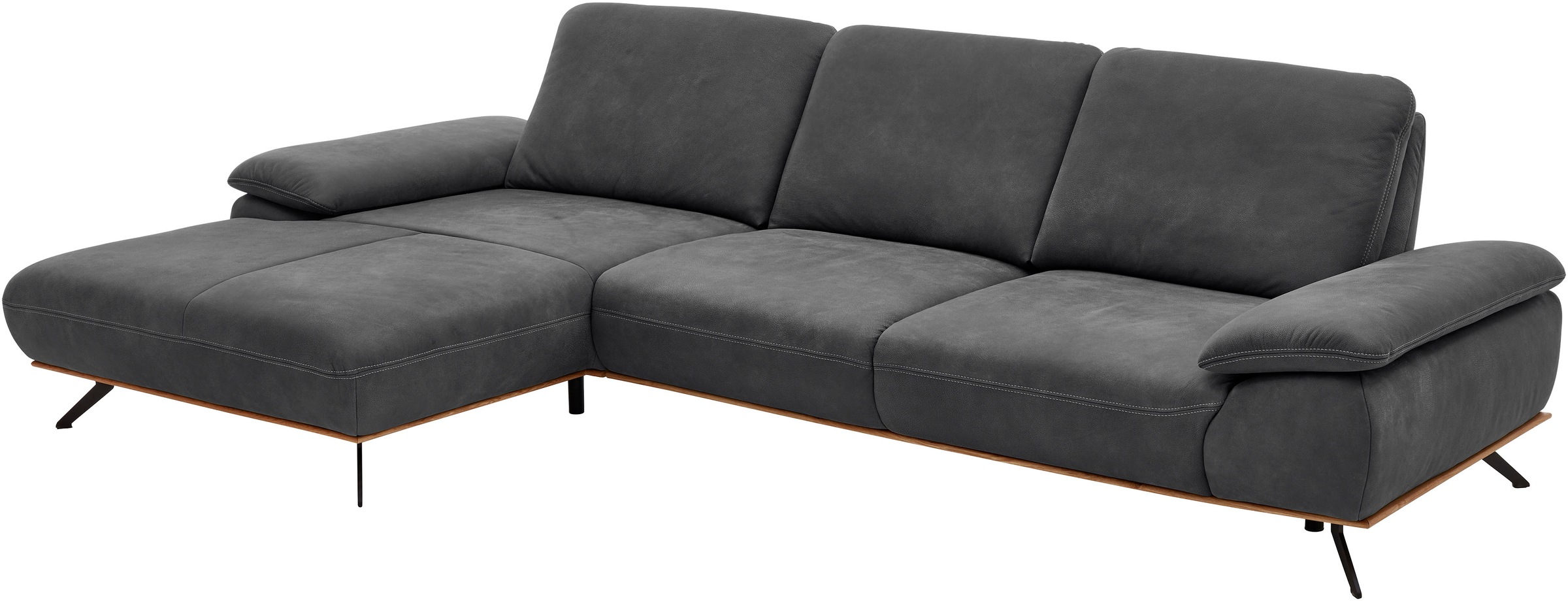 Die PlanBar Ecksofa »PN-EM18063 L-Form«, wahlweise mit echt bezogenem Rücken und Sitztiefenverstellung