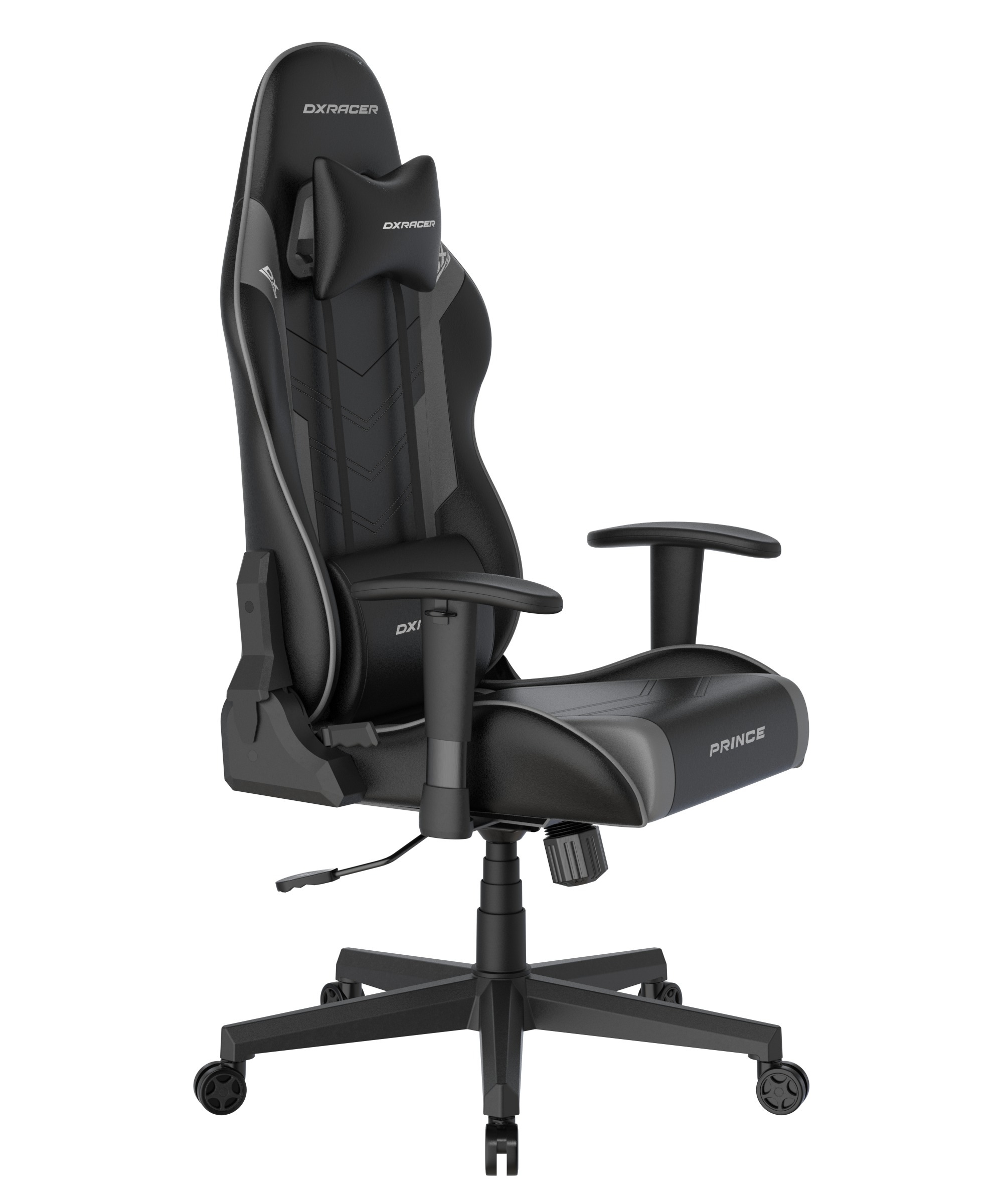 DXRacer Gaming-Stuhl »Prince Gaming Chair Regular L, PVC, schwarz grau«