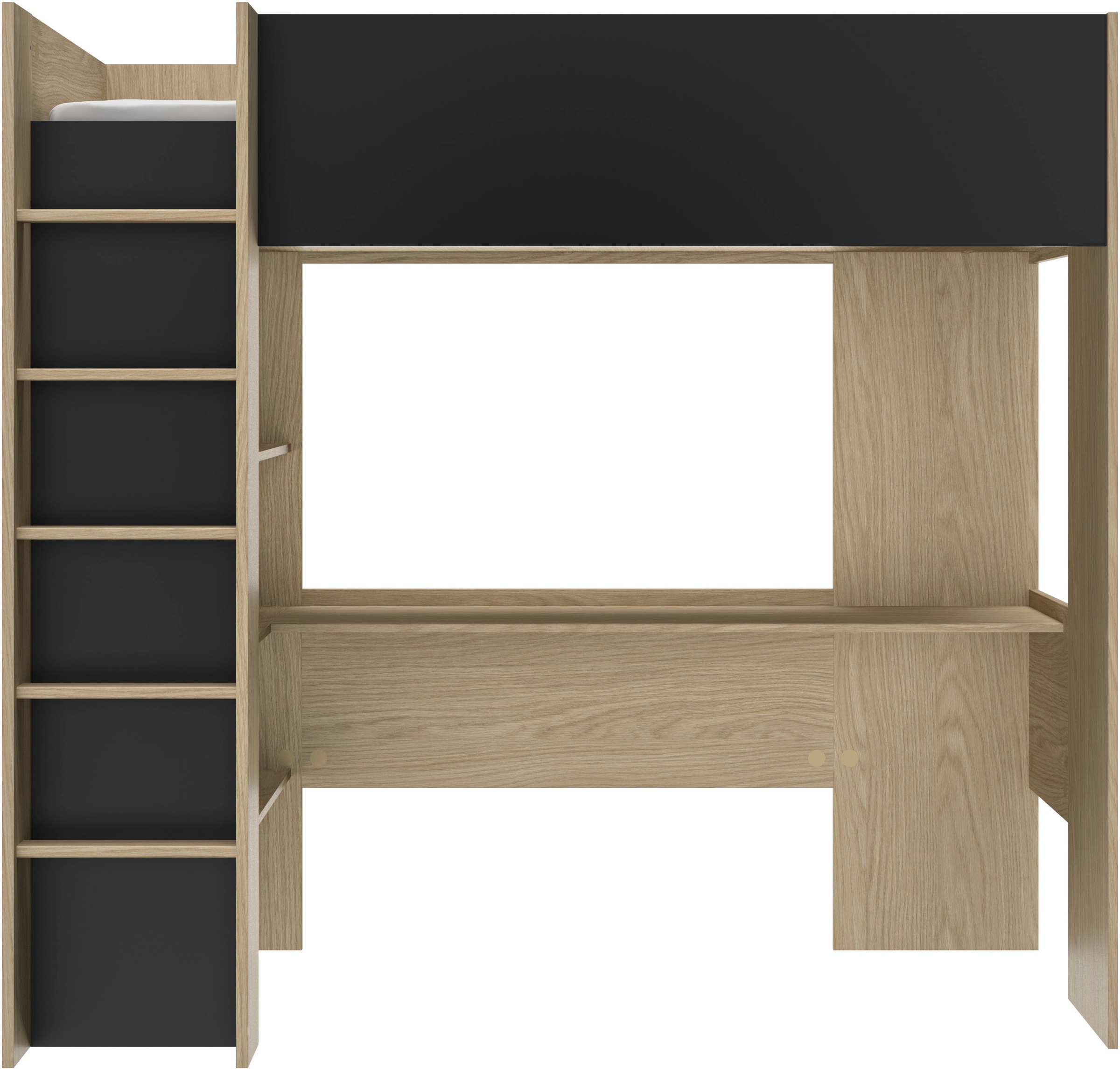 Gami Hochbett "Nael", Hochbett 90 / 200 mit Schreibtisch günstig online kaufen