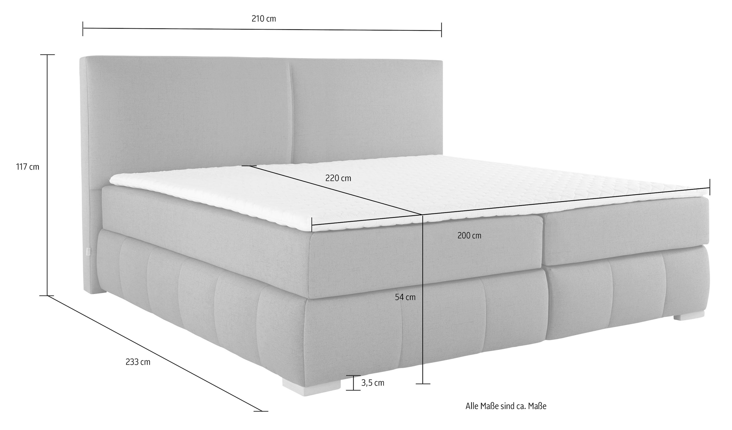 Guido Maria Kretschmer Home&Living Boxspringbett »Wehma«, inkl. Topper in 3 verschiedenen Matratzen, auch in Samtstoff