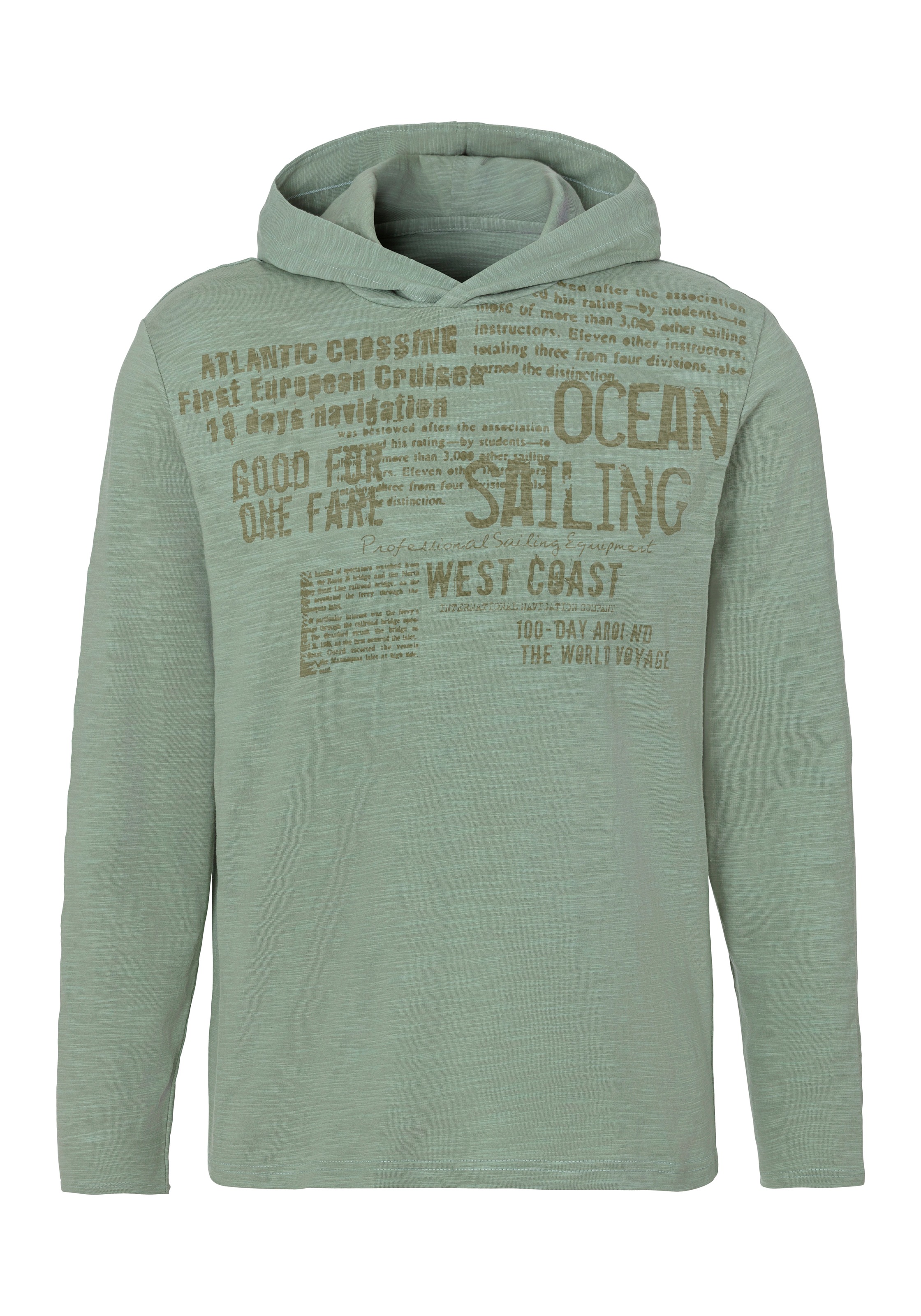 John Devin Kapuzenshirt, Langarmshirt bedruckt mit Kapuze aus strukturierte günstig online kaufen