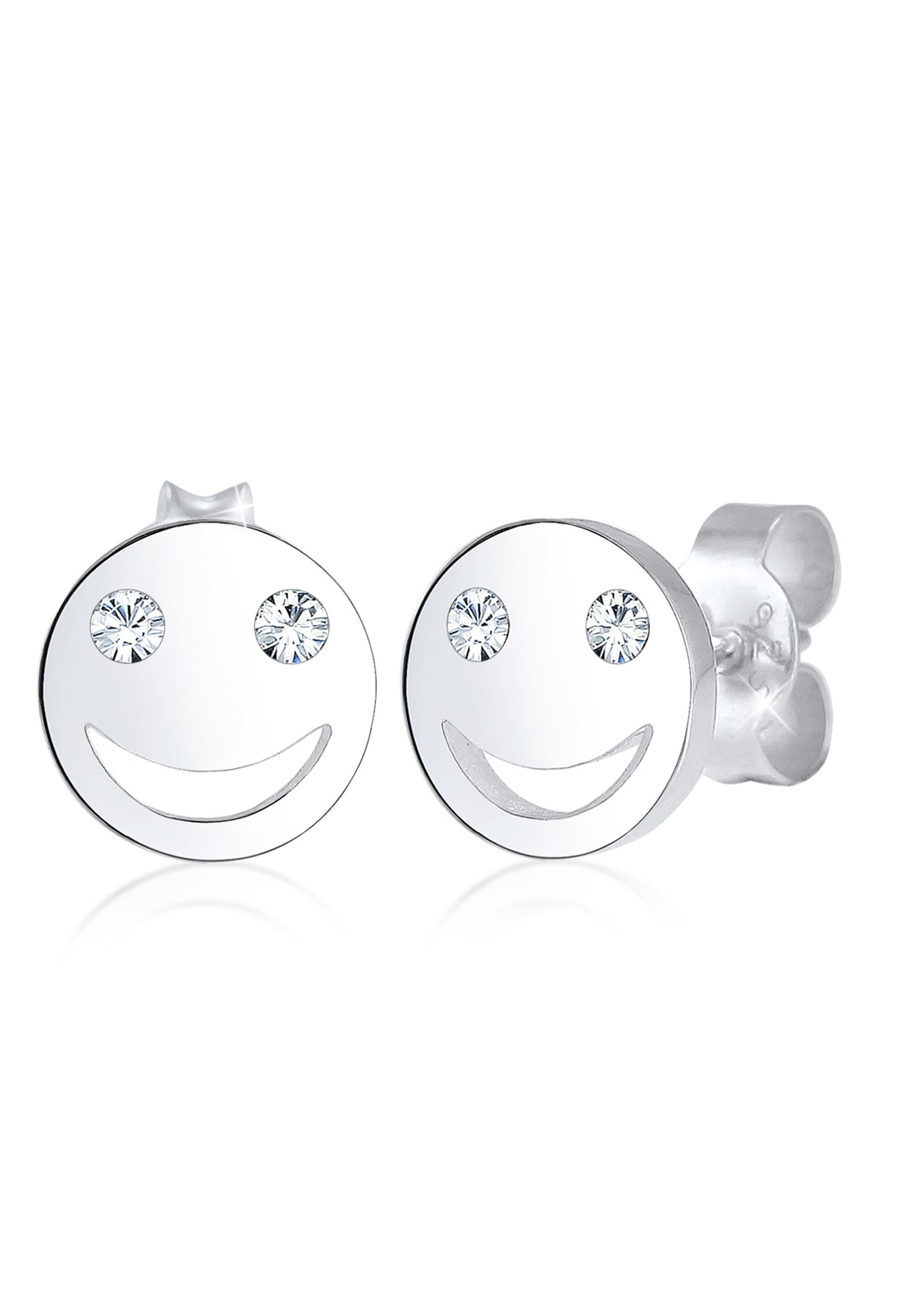 Paar Ohrstecker »mit Smiling Face Kristalle 925 Silber«