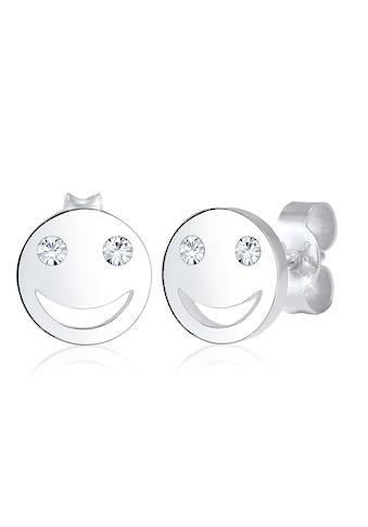 Paar Ohrstecker »mit Smiling Face Kristalle 925 Silber«