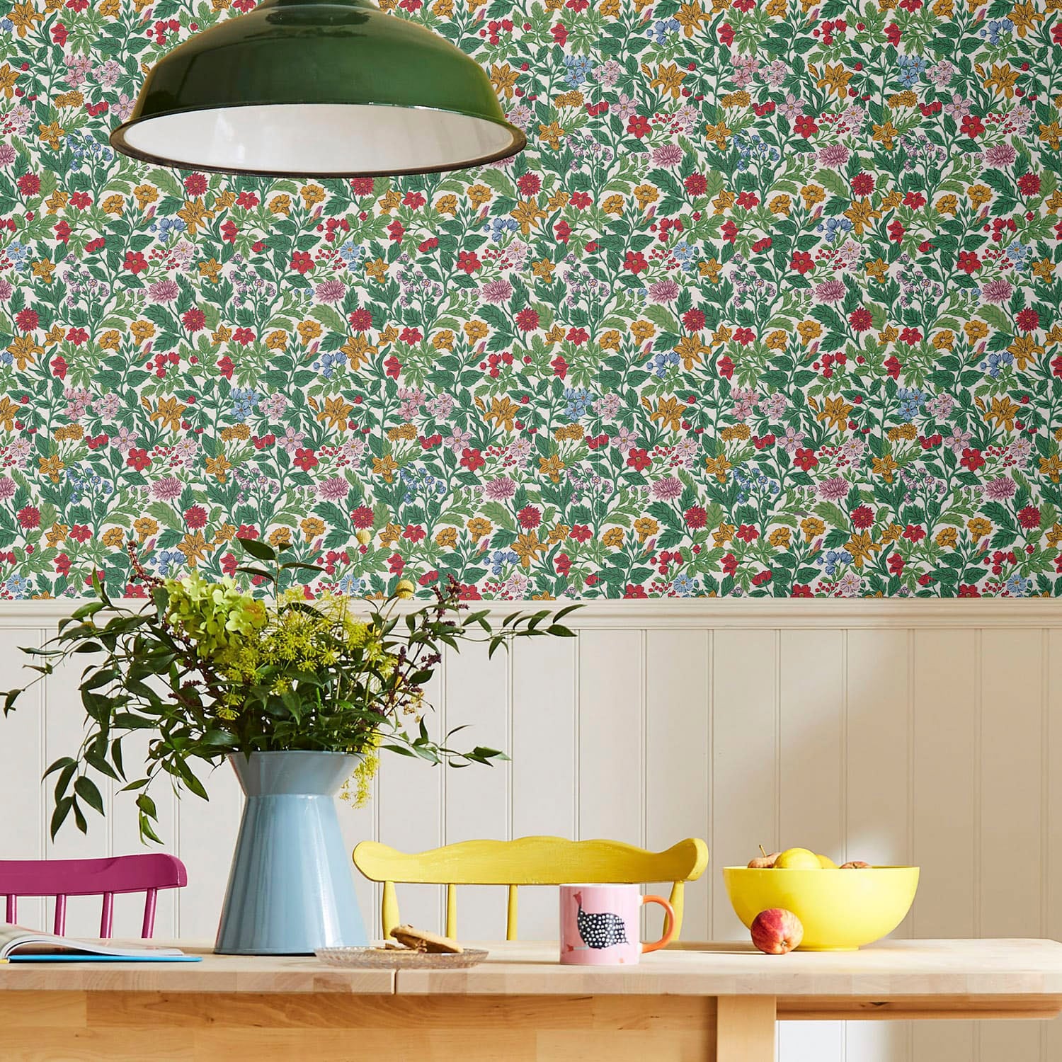 Joules Vliestapete "Arts and Crafts Floral Rainbow" floral glatt floral