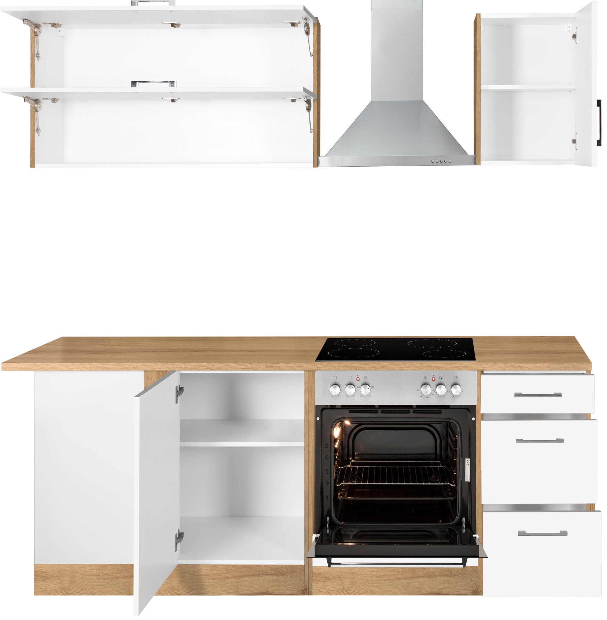 KOCHSTATION Winkelküche »KS-Colmar«, mit E-Geräten, Stellbreite 210/210 cm