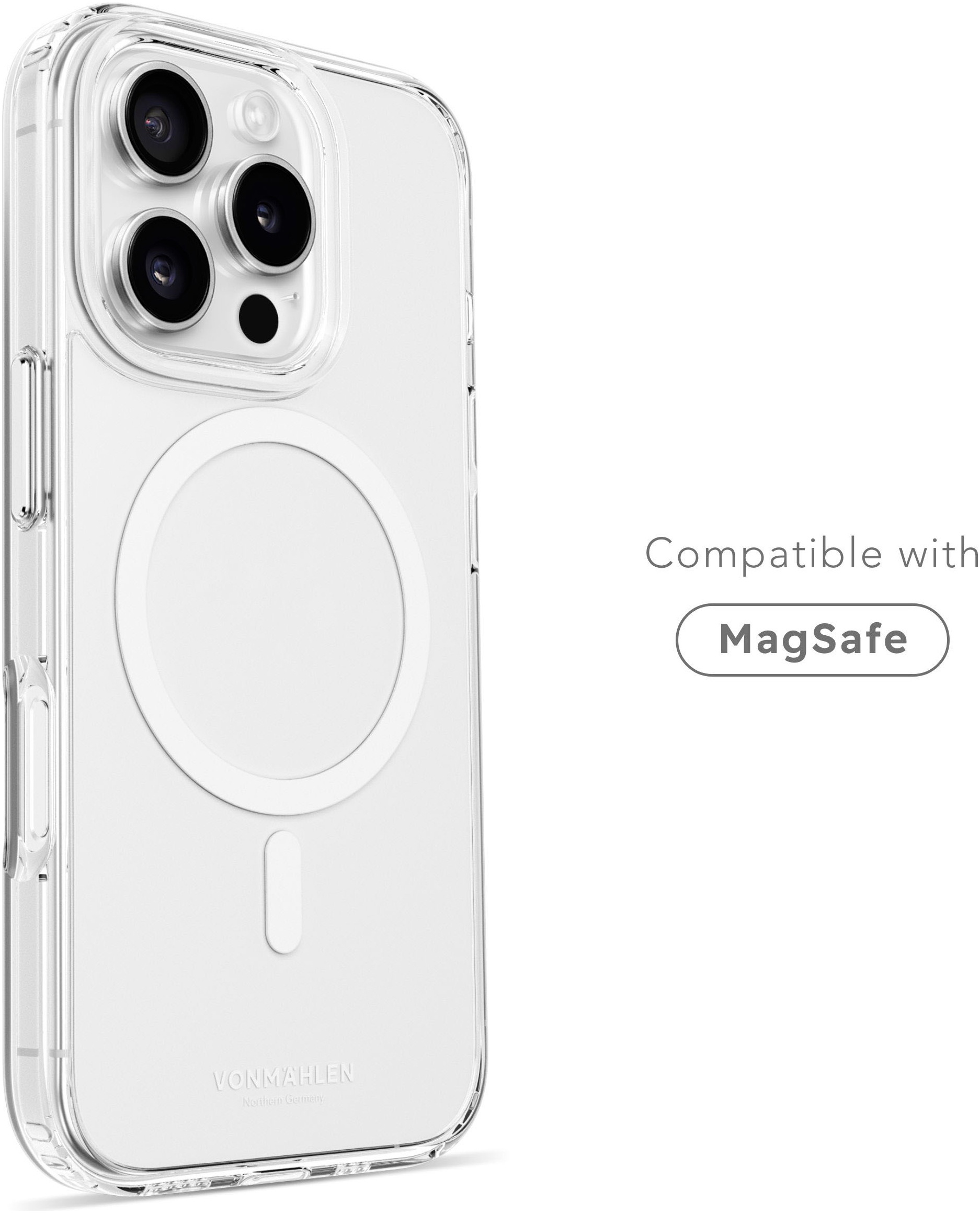 VONMÄHLEN Smartphone-Hülle »iPhone 16 Pro Max, Transparent Case - Schutzhülle,White«