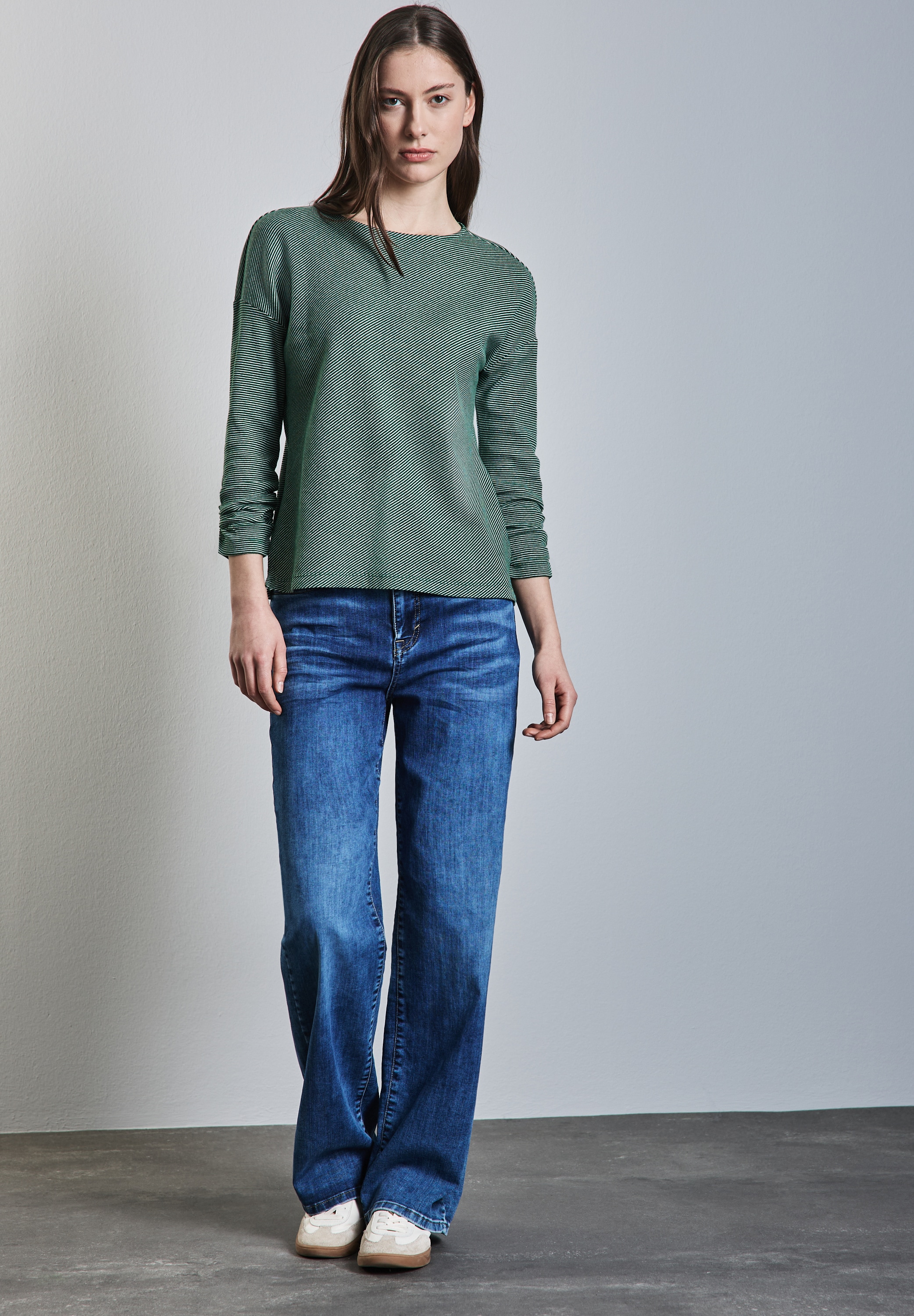 STREET ONE 3/4-Arm-Shirt, mit U-Boot-Ausschnitt