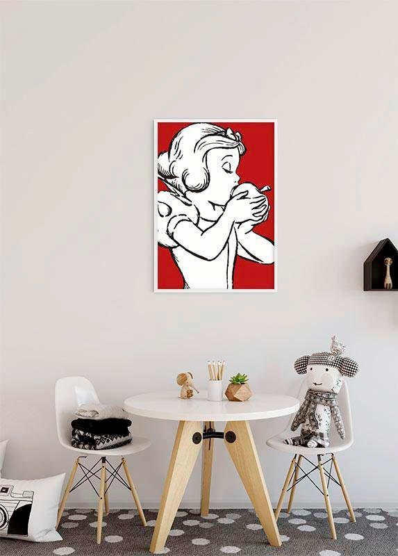Komar Bild »Snow White Apple Bite - red«, Disney, (1 St.), Wandbild zur Dekoration im Kinderzimmer - ohne Rahmen