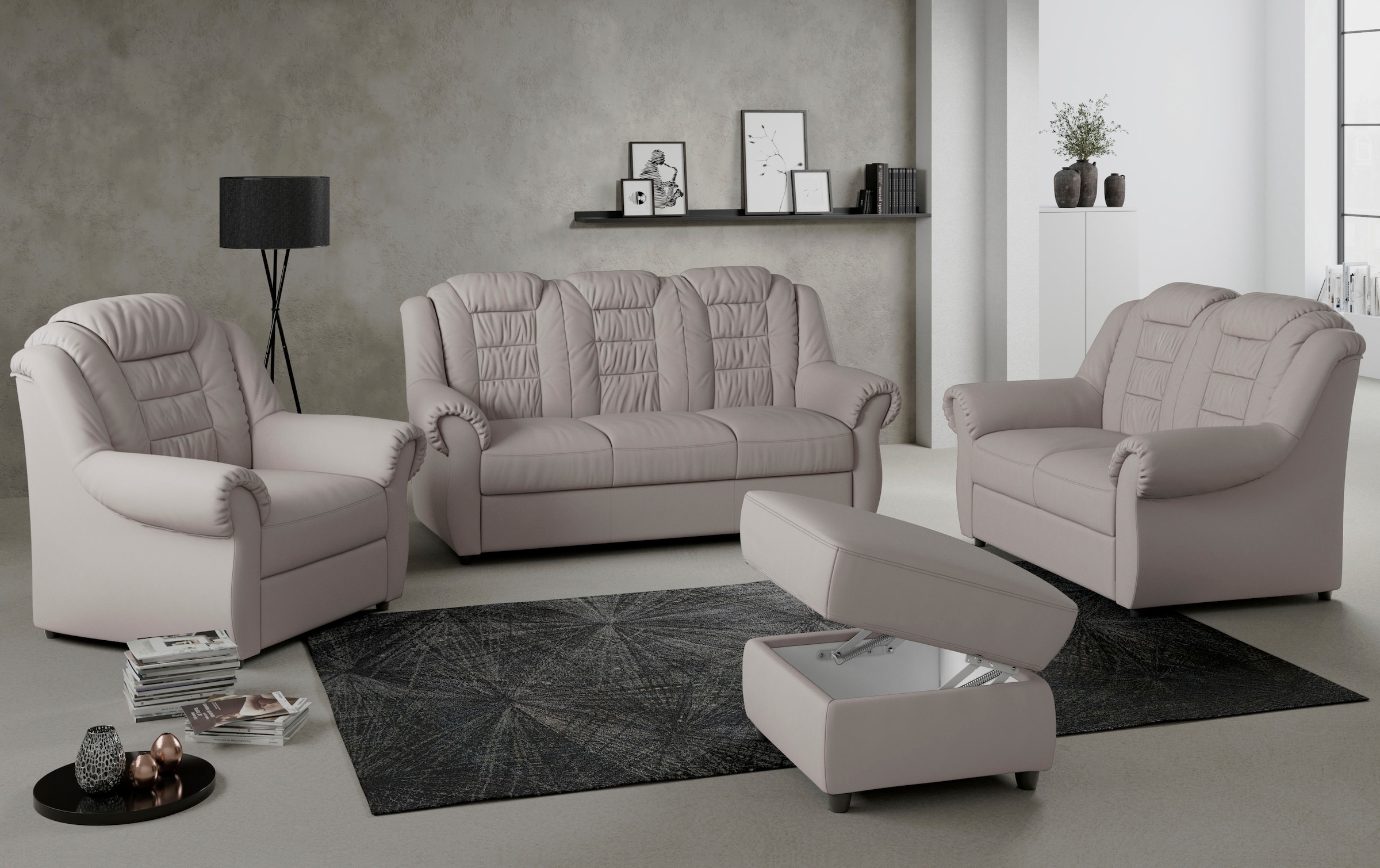 Home affaire 3-Sitzer "Boston" Sofa mit hoher Rückenlehne günstig online kaufen