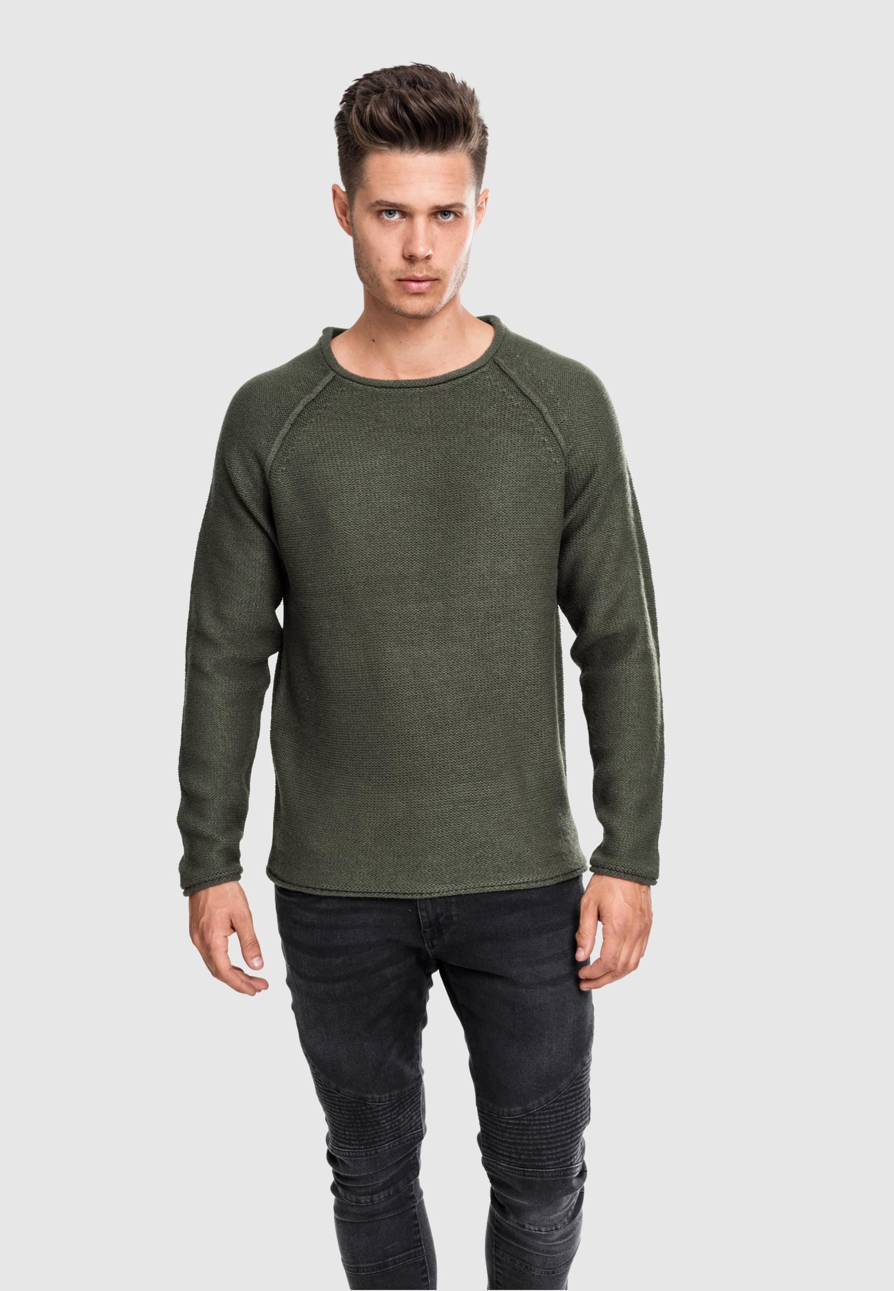 URBAN CLASSICS Rundhalspullover »Urban Classics Herren Raglan Wideneck Sweater«, (1 tlg.)