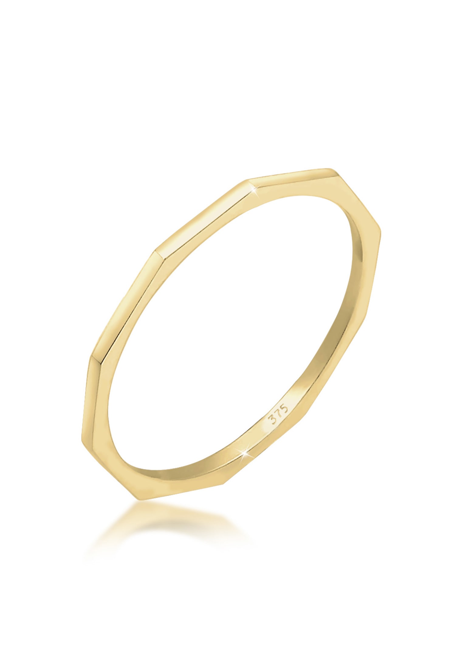 Fingerring »Bandring Geo Basic Minimal Look 375er Gelbgold«