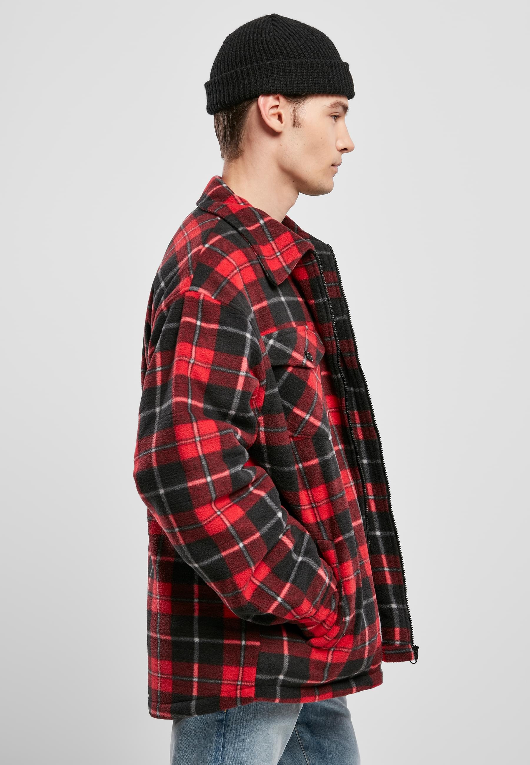 URBAN CLASSICS Allwetterjacke »Urban Classics Herren Plaid Teddy Lined Shirt Jacket«, (1 St.), ohne Kapuze