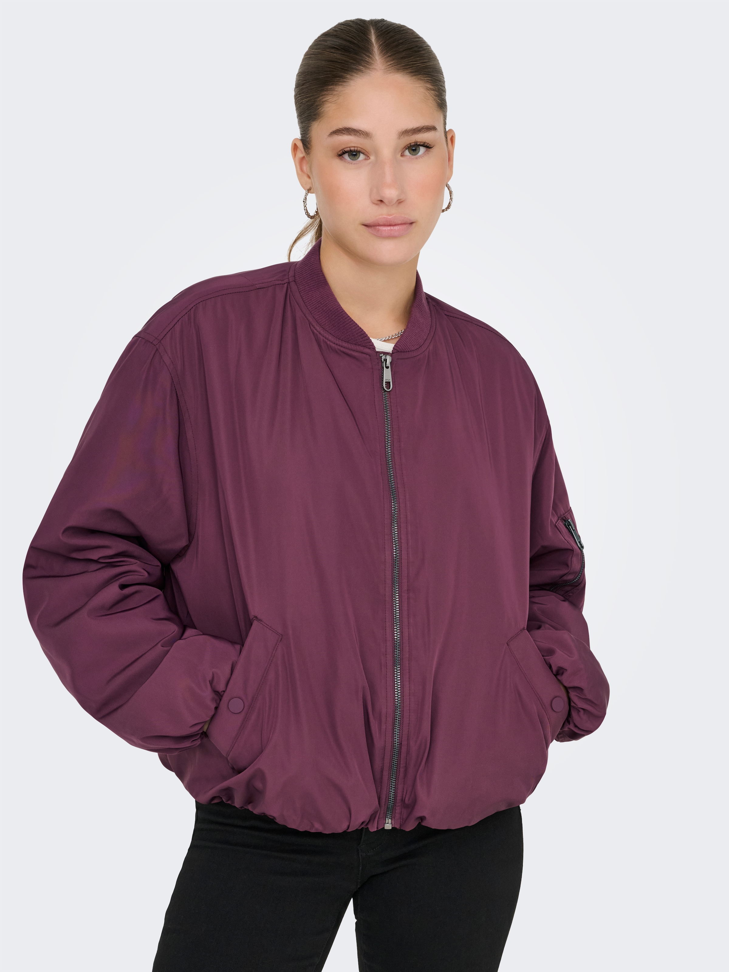 Only Bomberjacke "Onladel Life Oversized Bomber Cc Otw" Ohne Kapuze Kunstfaser