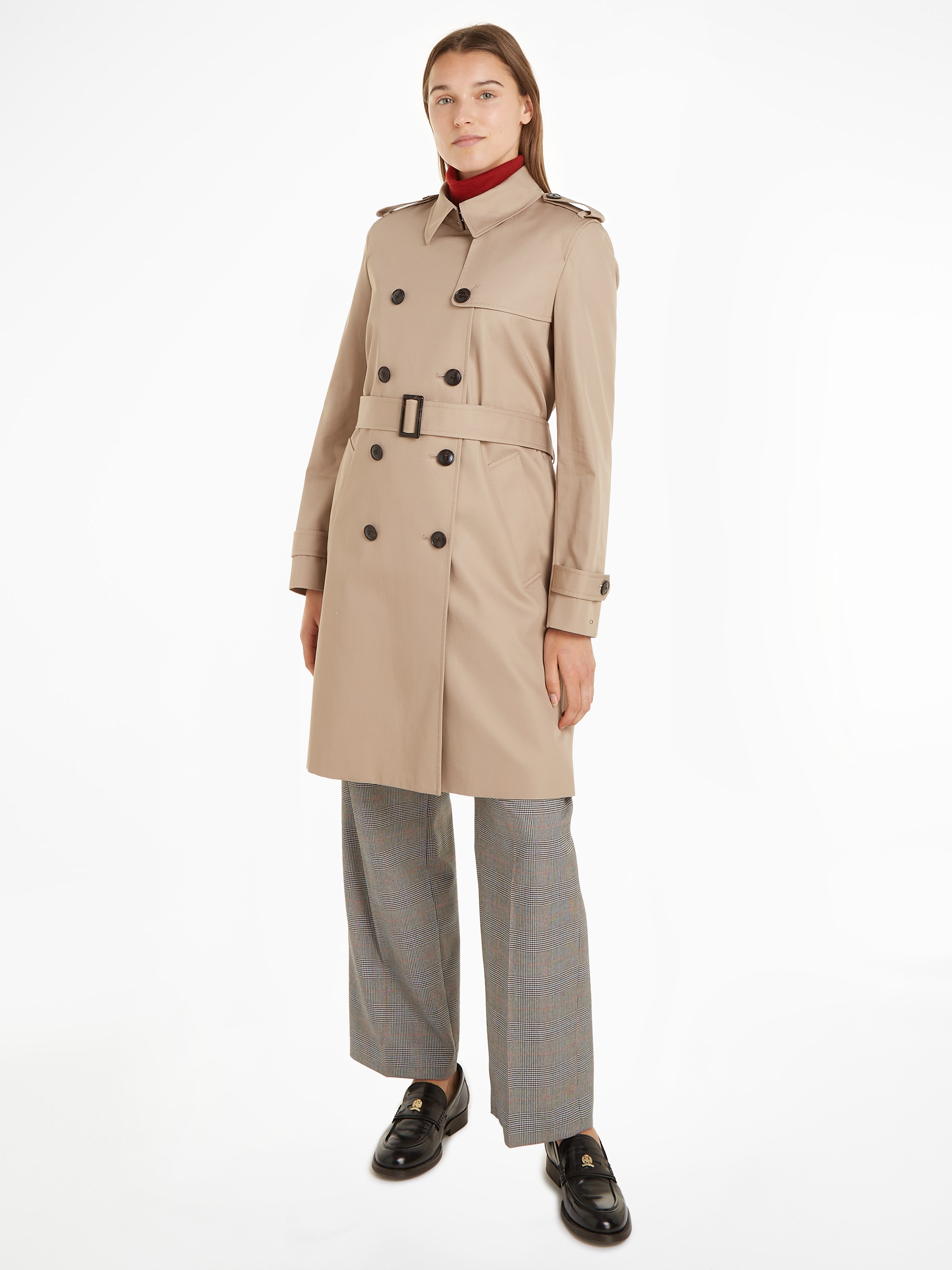 Tommy Hilfiger Trenchcoat »COTTON DB SLIM FIT TRENCH«, mit den typischen Trenchdetails