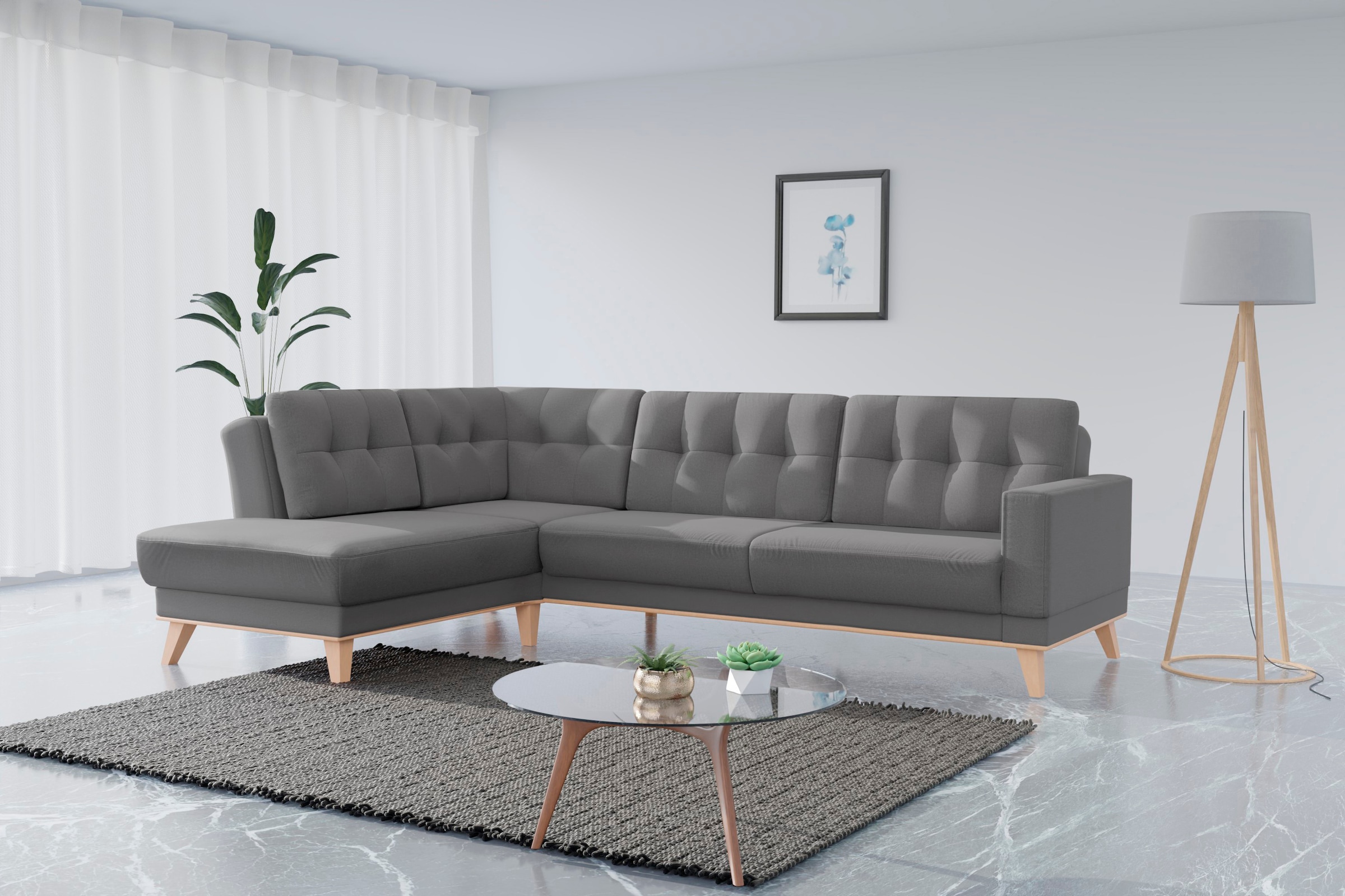 sit&more Ecksofa "Lavida L-Form" wahlweise mit Kippfunktion und Bettkasten günstig online kaufen
