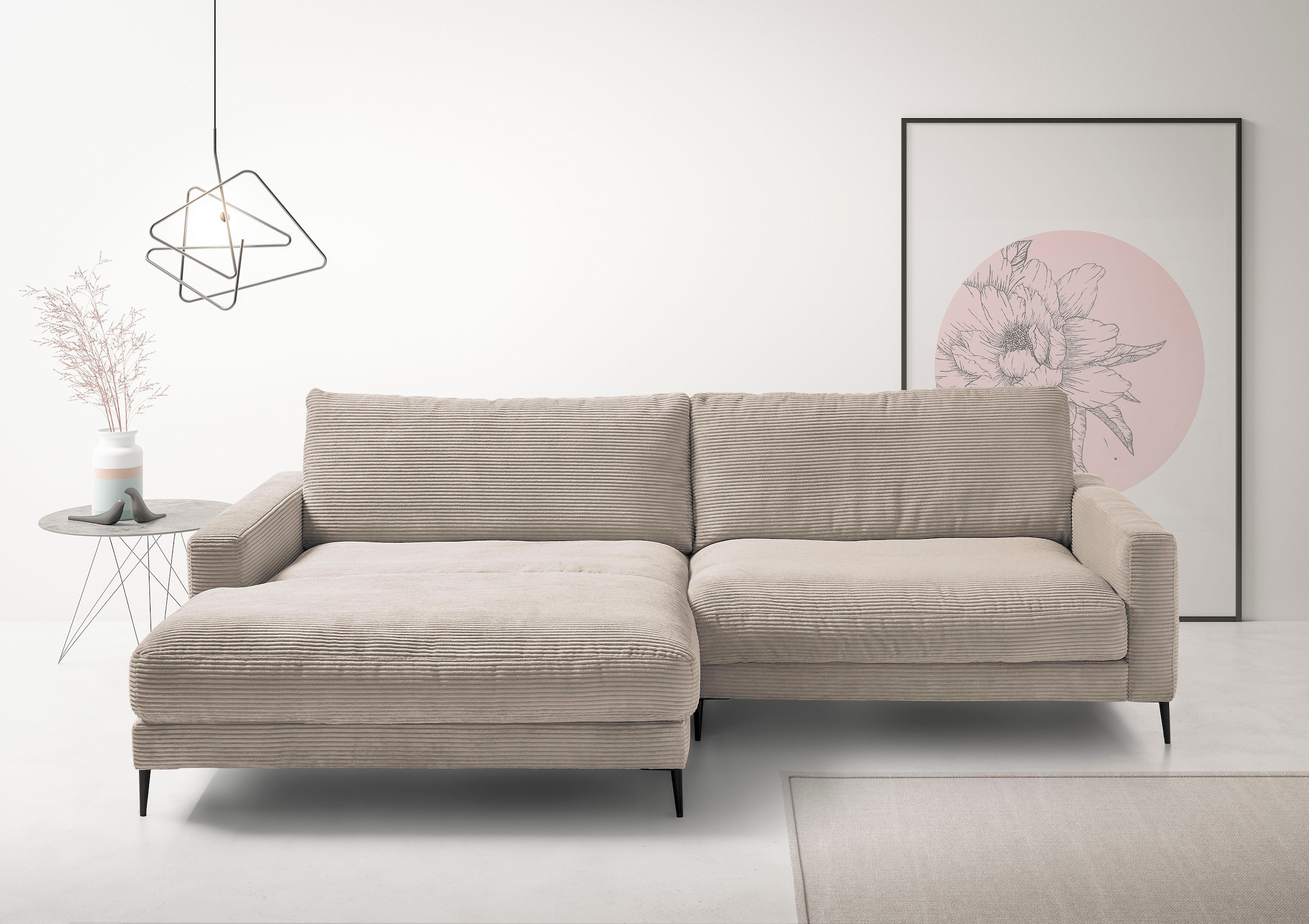Home affaire Ecksofa "Downtown, B/T/H: 272/190/84 cm L-Form" weicher Sitzko günstig online kaufen
