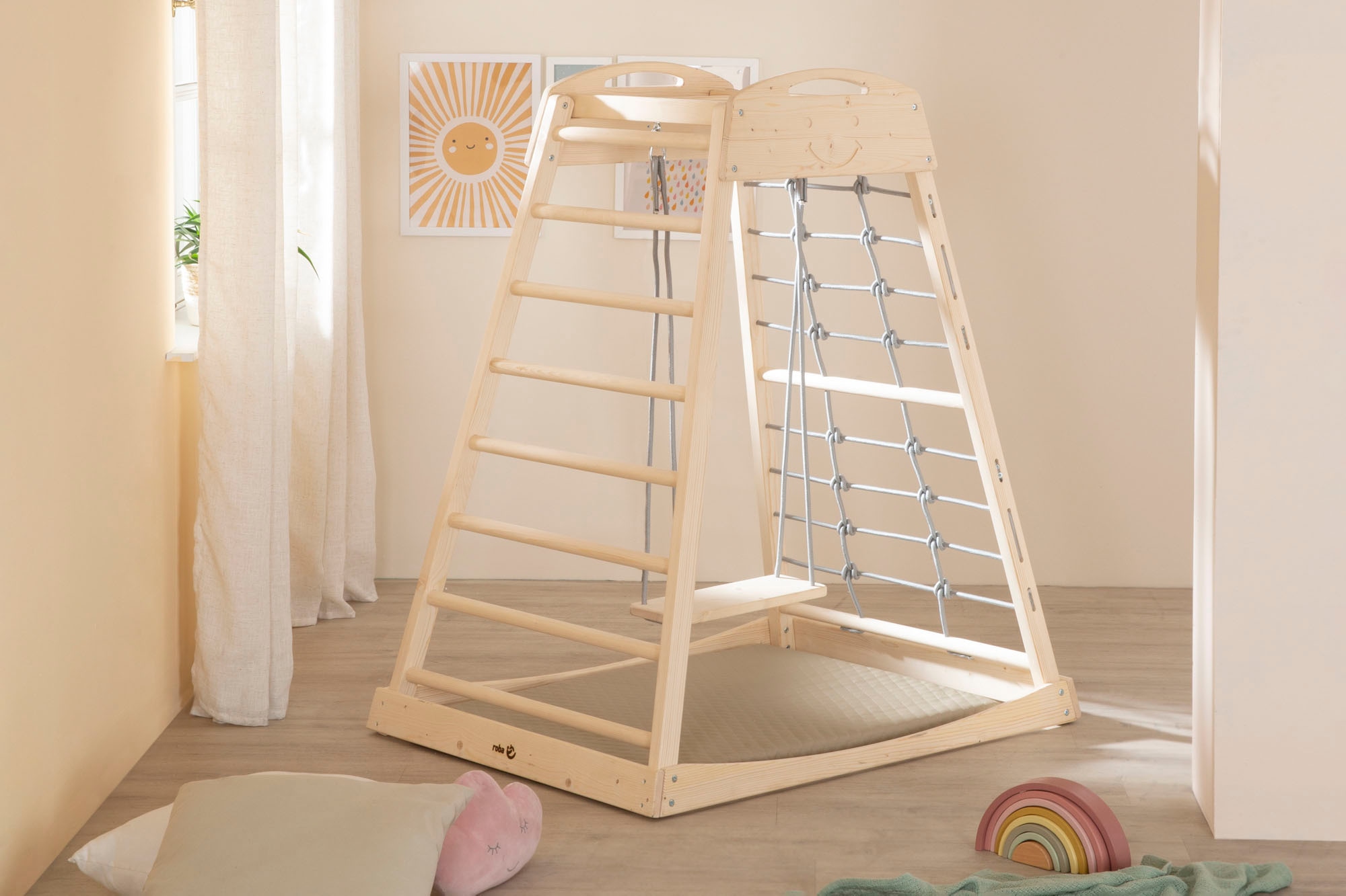 roba® Klettergerüst »Montessori Indoor Spielturm«, Belastbar bis 70 kg