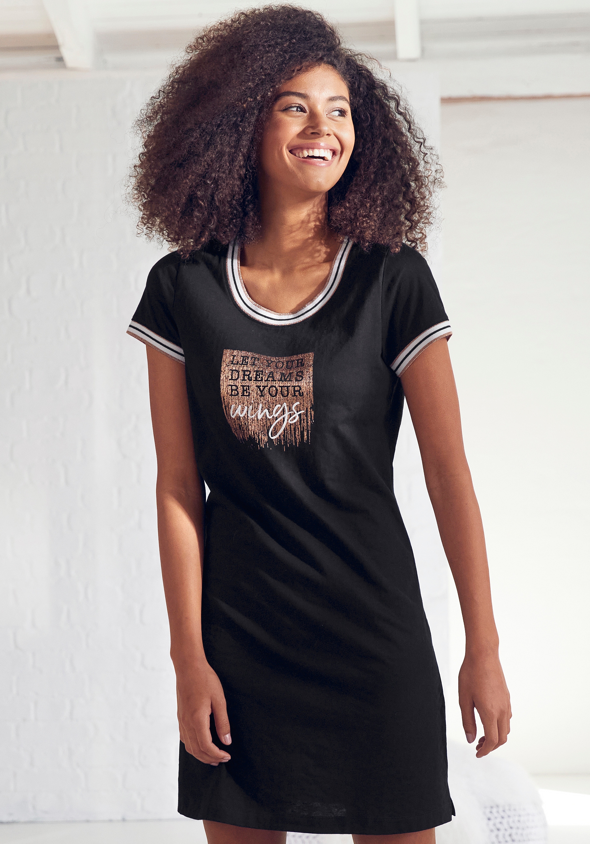 Vivance Dreams Nachthemd, mit Statement-Print
