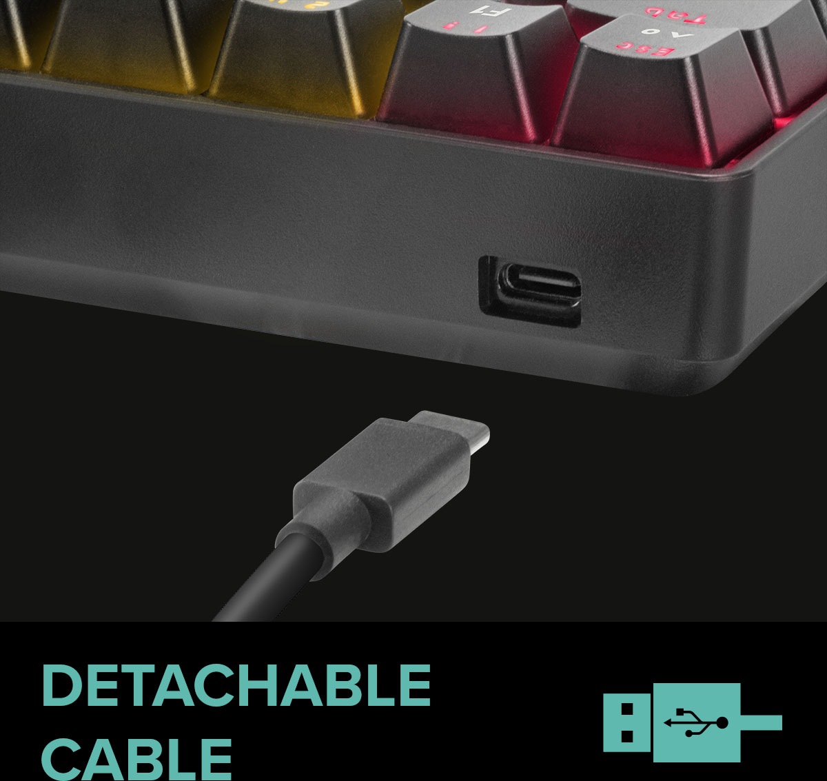 Speedlink Gaming-Tastatur »ATMOS RGB Rainbow Mechanisches 60% Tastenfeld«, (Fn-Tasten-USB-Anschluss), DE Layout, brown switches