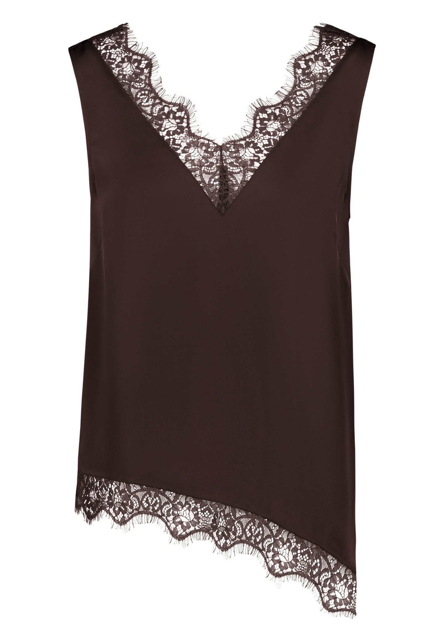 Zero Satinbluse »Damen mit Spitzeneinsatz«