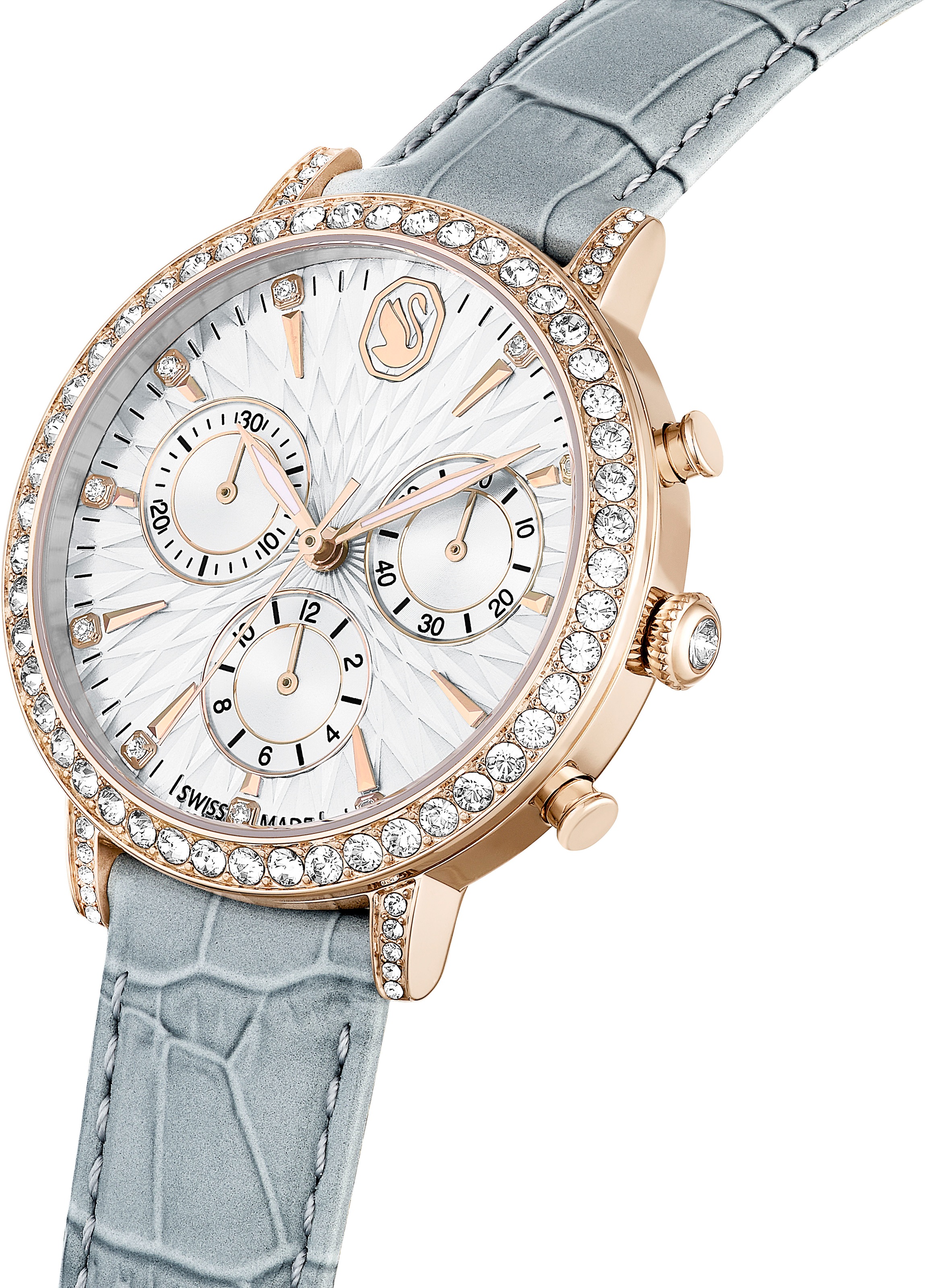 Swarovski Chronograph »MATRIX CHRONO«, Quarzuhr, Armbanduhr, Damenuhr, Swiss Made, Lederarmband, analog