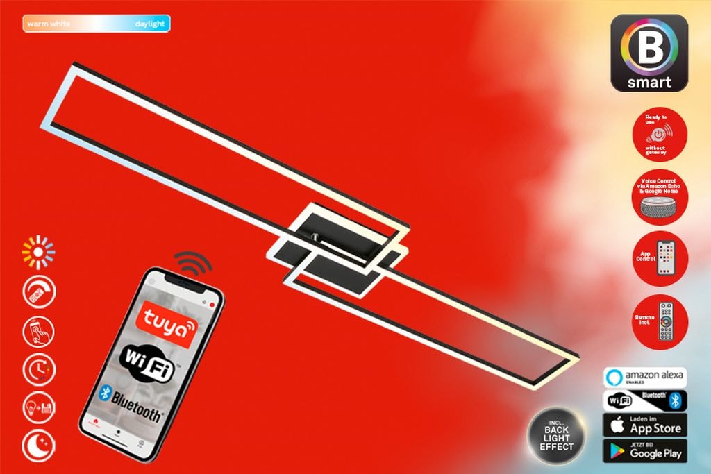 Smarte LED-Leuchte "FRAME S"weiß, neutral, BRILONER LEUCHTEN, Leuchten