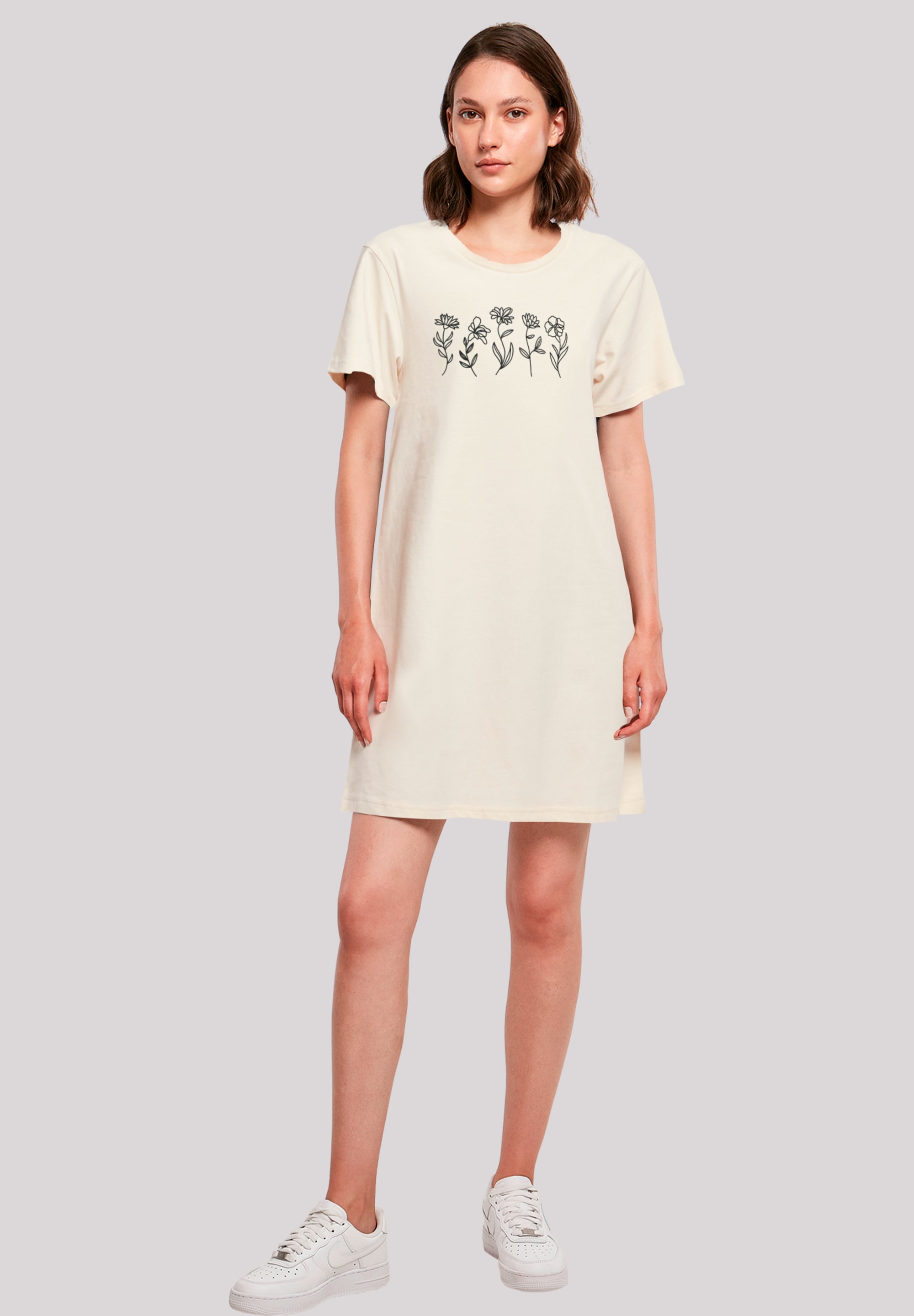 F4NT4STIC Shirtkleid »Wildflower Minimalistic Bestickt«, Premium Qualität