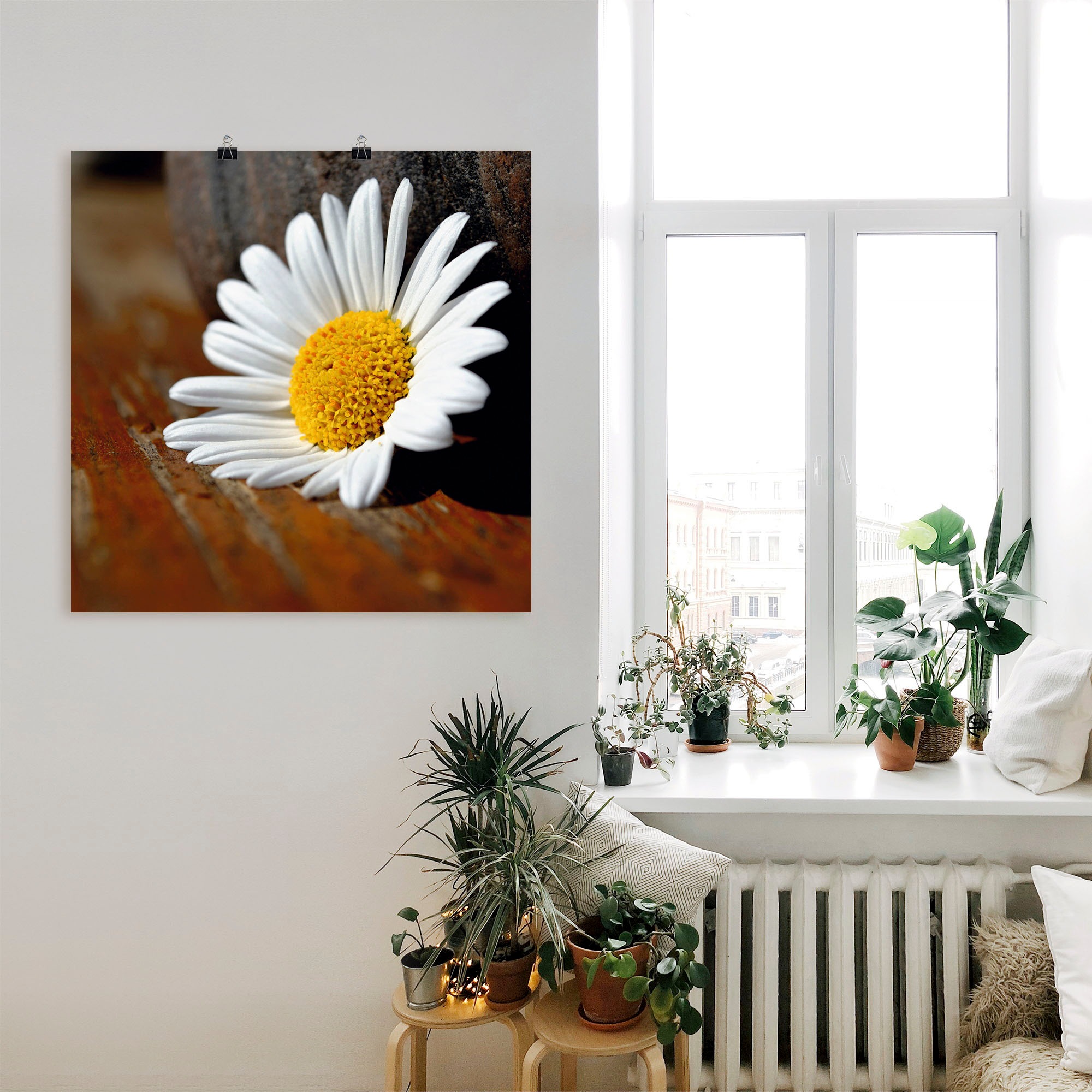 Artland Poster »Margeriten Stillleben«, Blumen, (1 St.), als Leinwandbild, Wandaufkleber oder Poster in versch. Größen