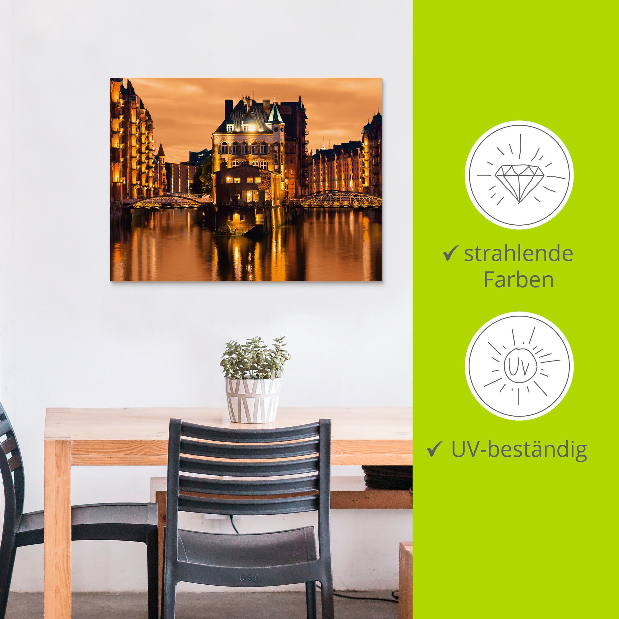 Artland Wandbild »Speicherstadt in Hamburg«, Deutschland, (1 St.), als Alubild, Outdoorbild, Leinwandbild in verschied. Größen