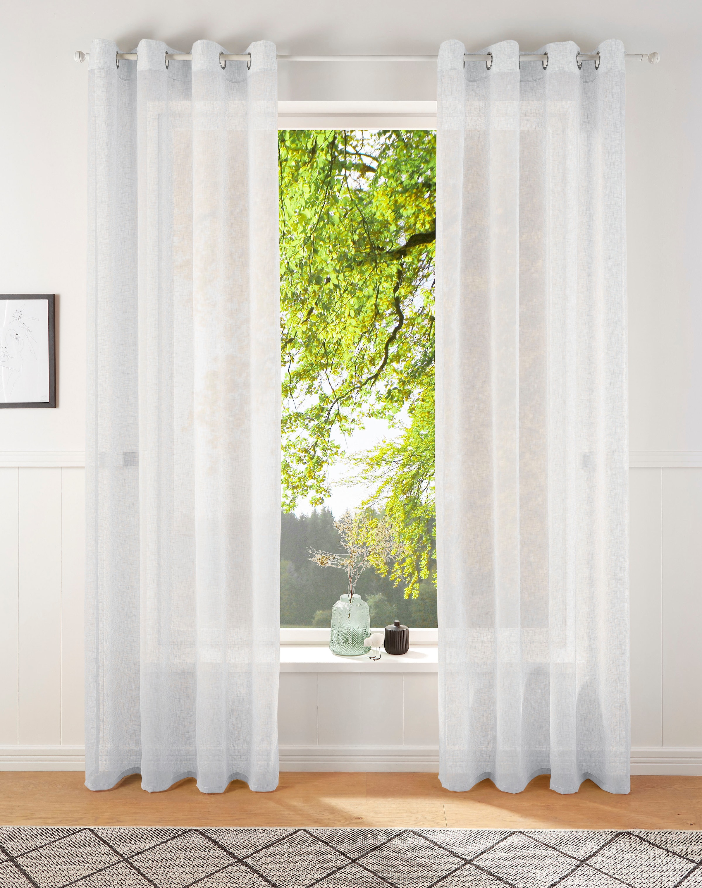 my home Gardine »REGINA«, (2 St.), Vorhang, Fertiggardine, 2-er Set,  transparent auf Rechnung | BAUR