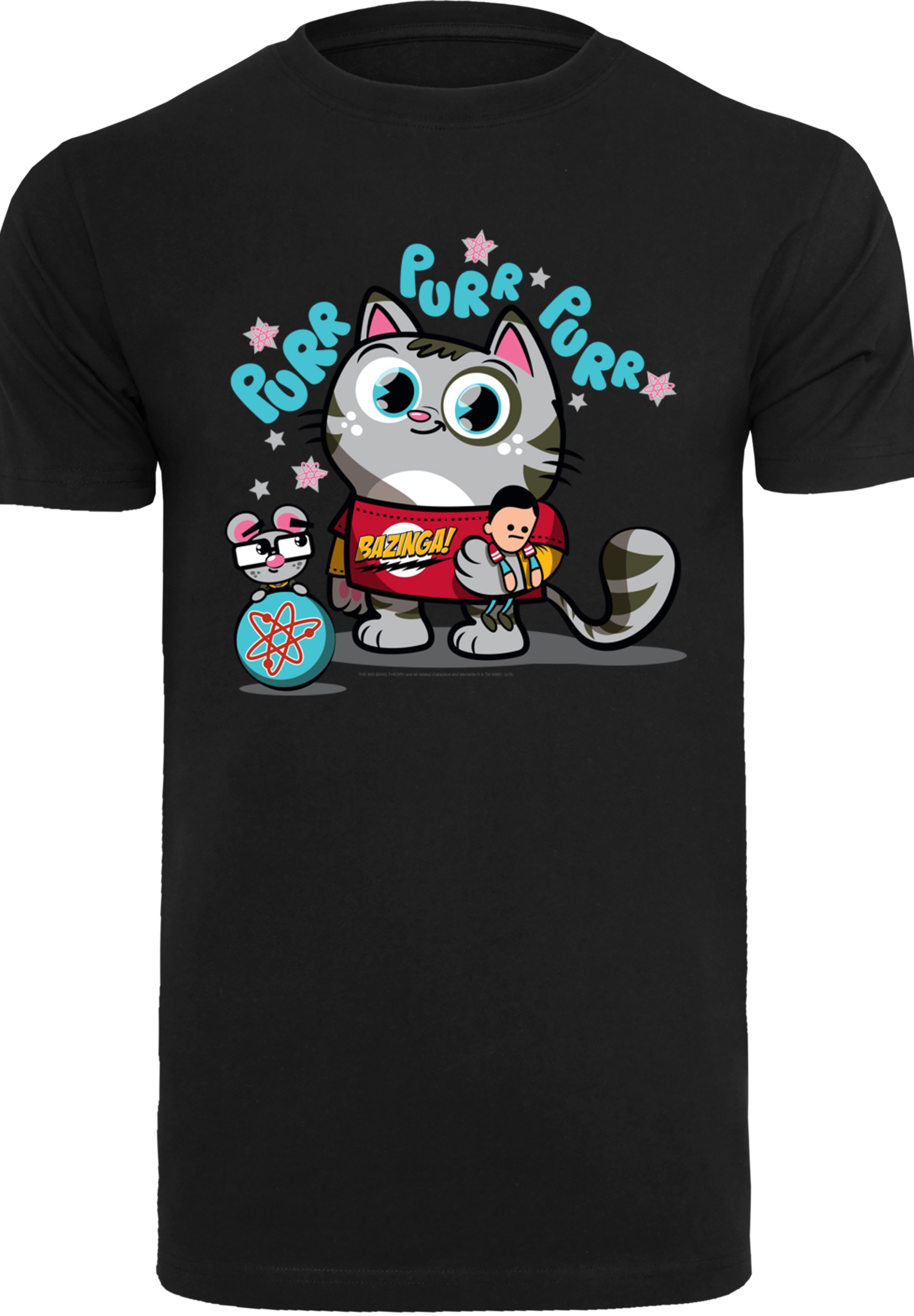 F4NT4STIC T-Shirt »Big Bang Theory TV Serie Bazinga Kitty«, Herren,Premium Merch,Regular-Fit,Basic,Bedruckt