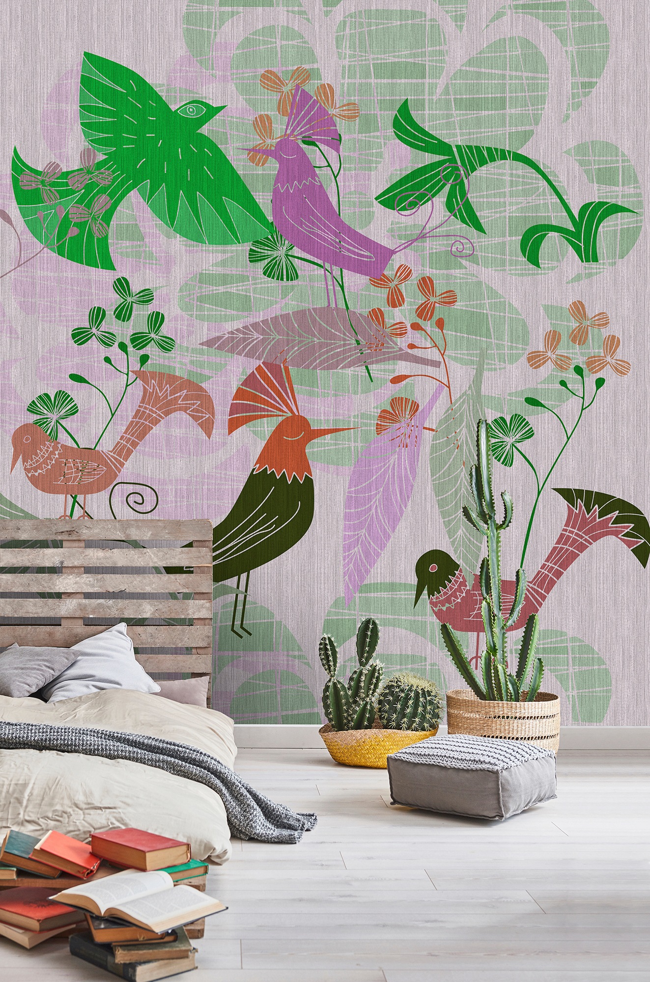 living walls Fototapete "Walls by Patel Birdland" glatt Vlies, Wand günstig online kaufen