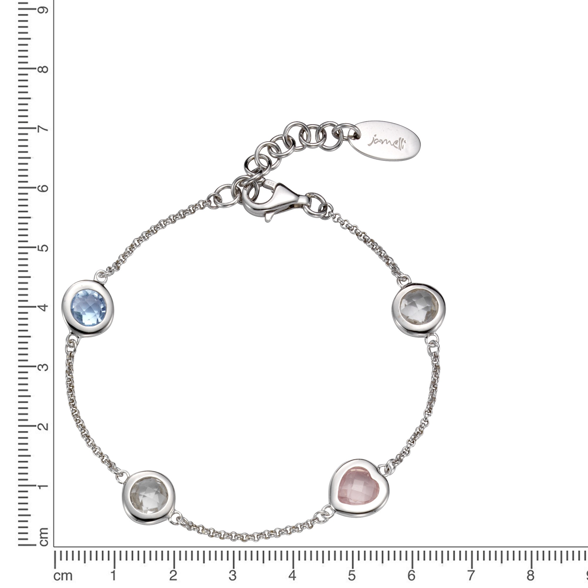 Jamelli Armband »925 Silber rhodiniert Echtstein«