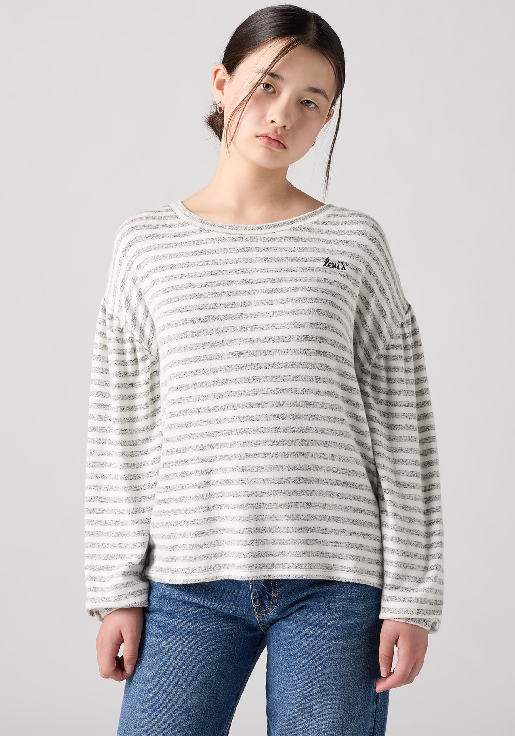 Levis Kids Langarmshirt "LVG HACCI STRIPED LS KNIT TOP" in Ringeloptik, for Girls