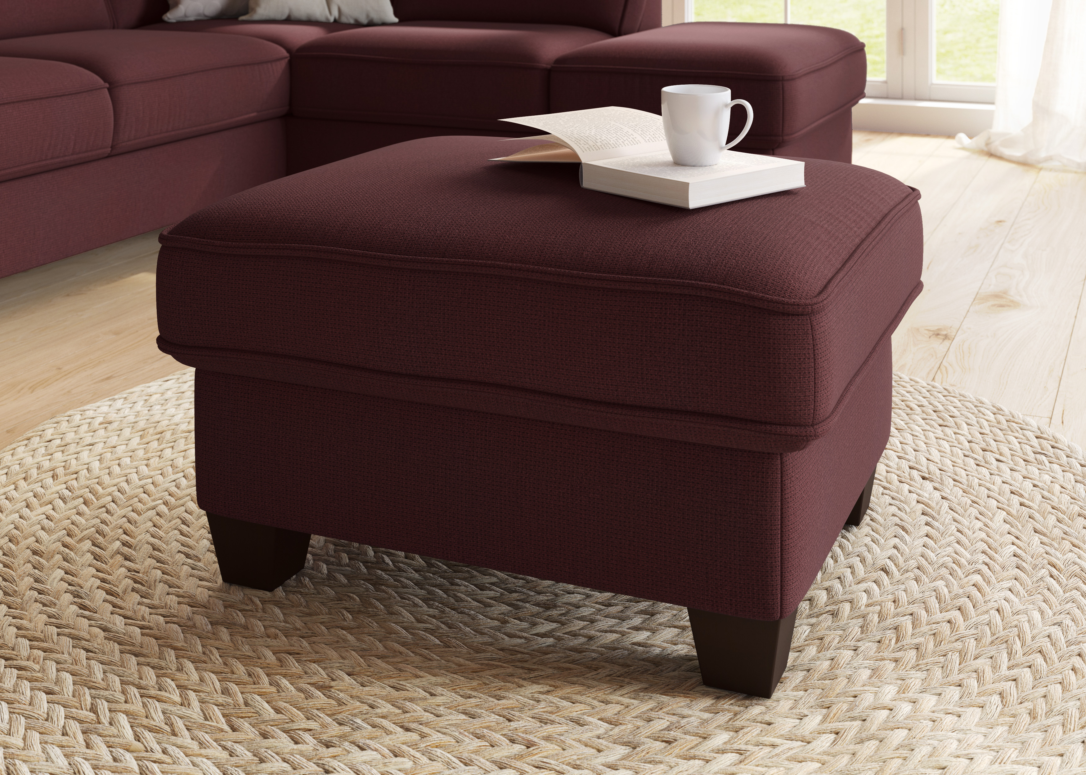 OTTO home Hocker "County" 1 Stk. tlg. mit Federkern und Stauraum, passend zur "County"-Serie