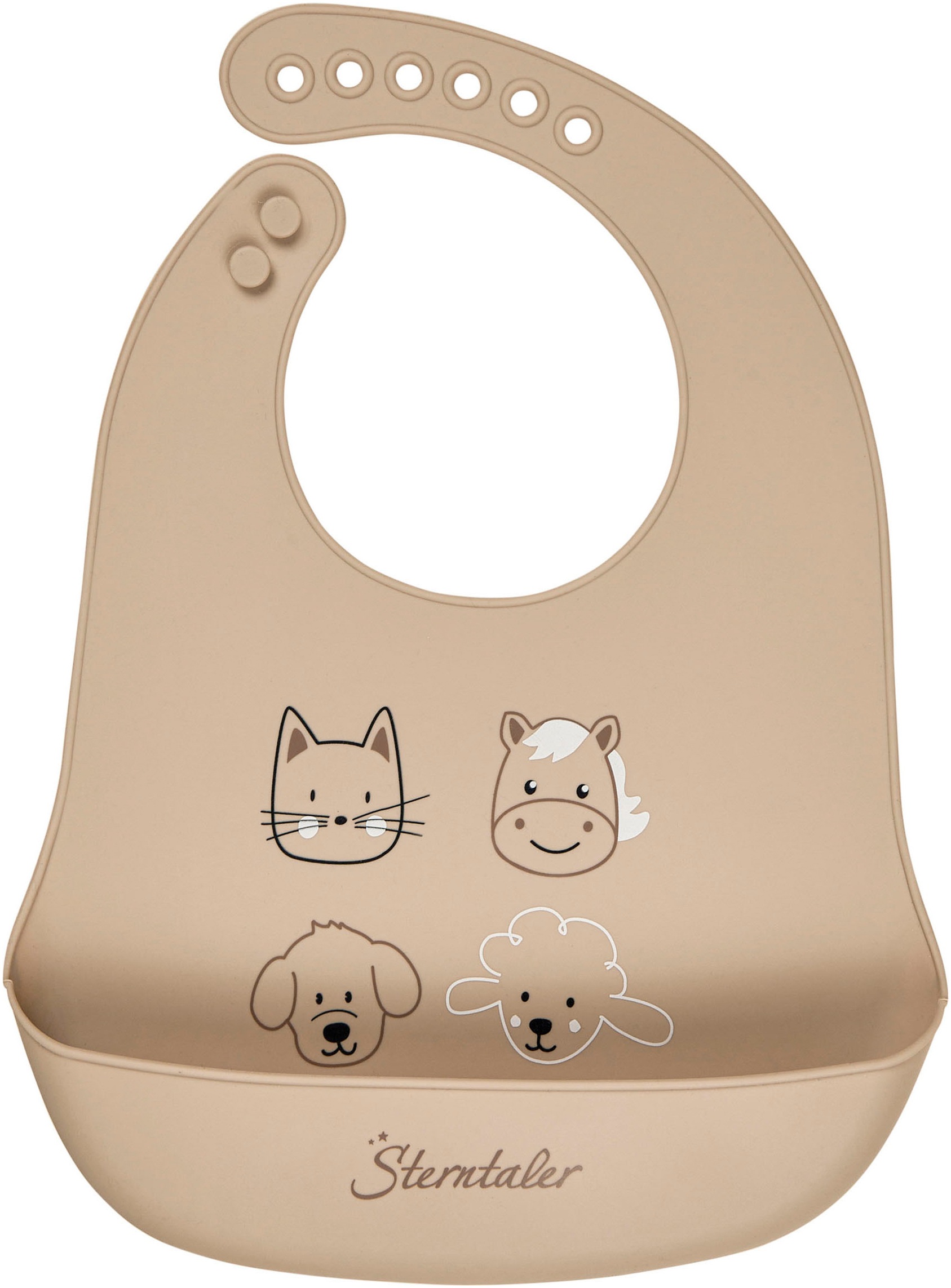 STERNTALER Baby Lätzchen "Silikonlätzchen Bauernhof", beige, Silikon, Lätzchen