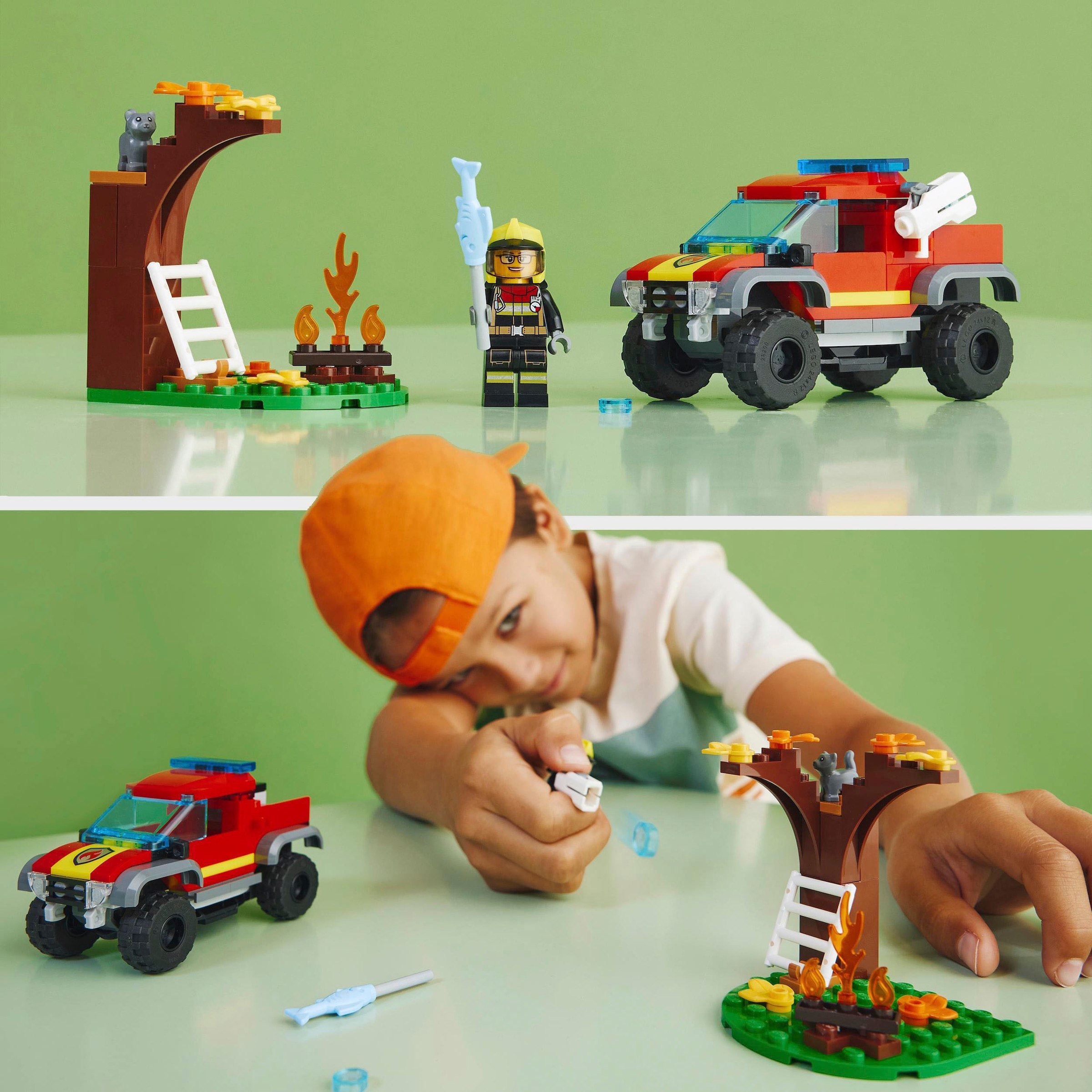 LEGO® Konstruktionsspielsteine »Feuerwehr-Pickup (60393), LEGO® City«, (97 St.), Made in Europe