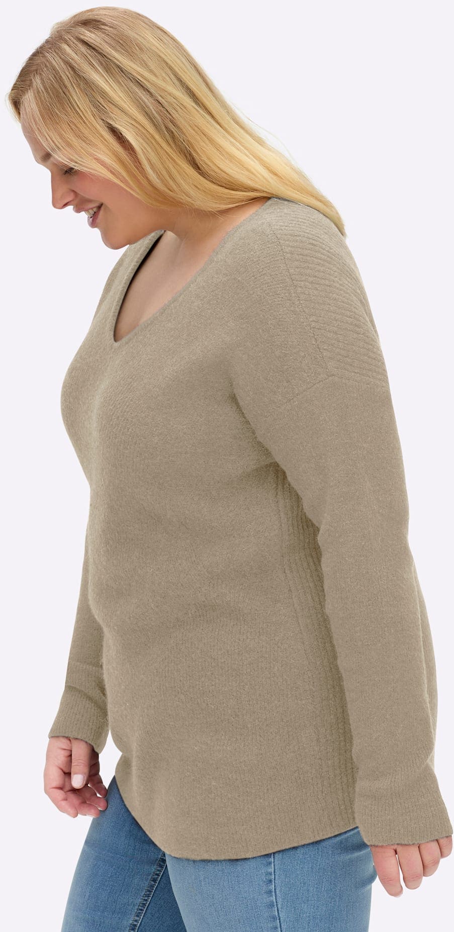 Sheego V-Ausschnitt-Pullover »Pullover«